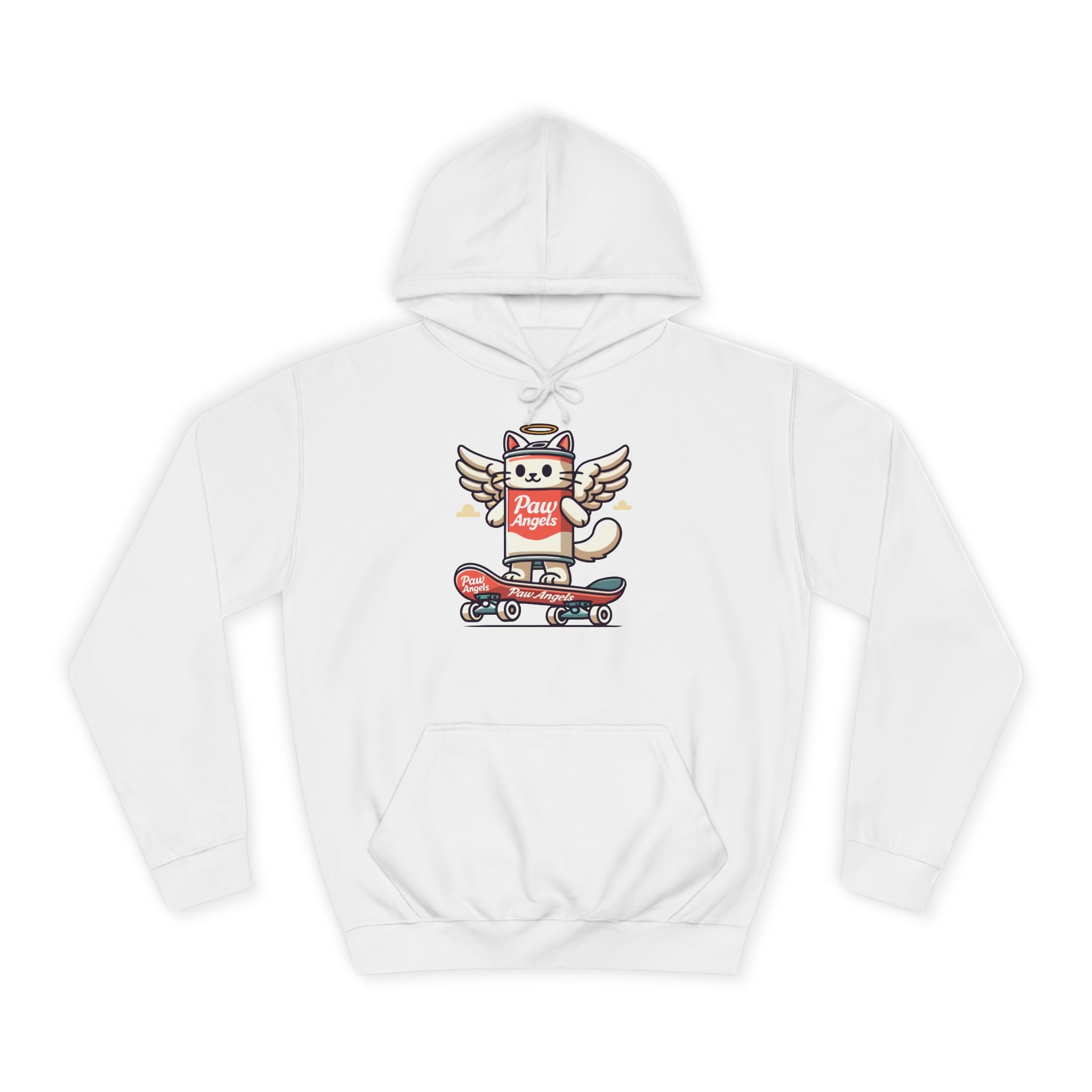 Paw Angels Spray Cat Graphic Hoodie in arctic white, front view