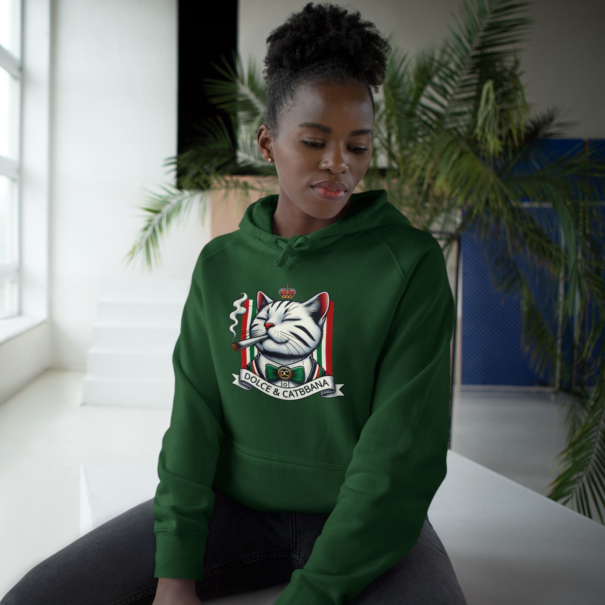 Dolce & Catbbana Don Royal Cat Graphic Hoodie