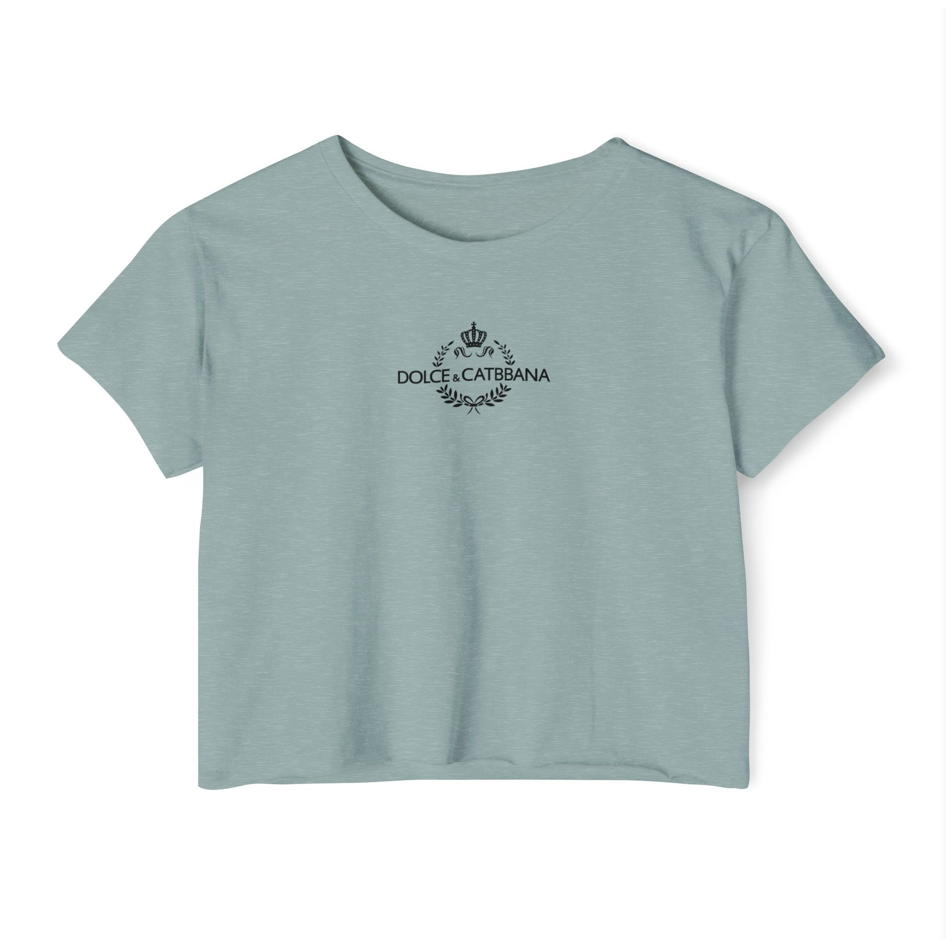 Stonewash green Dolce & Catbbana chest logo women’s crop top