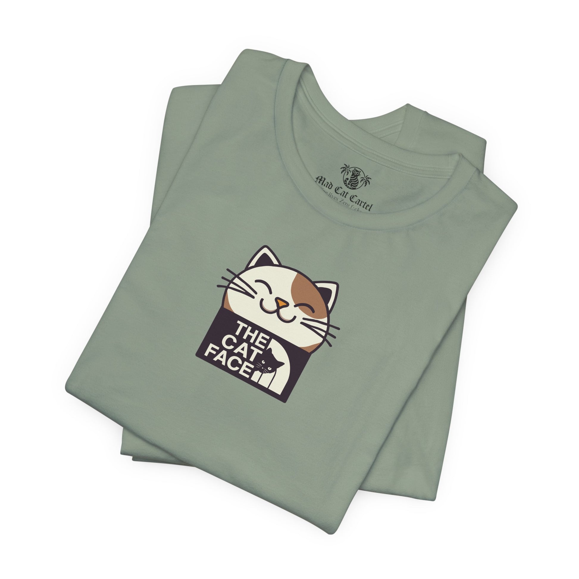 Cat lover t shirts sage folded flat lay