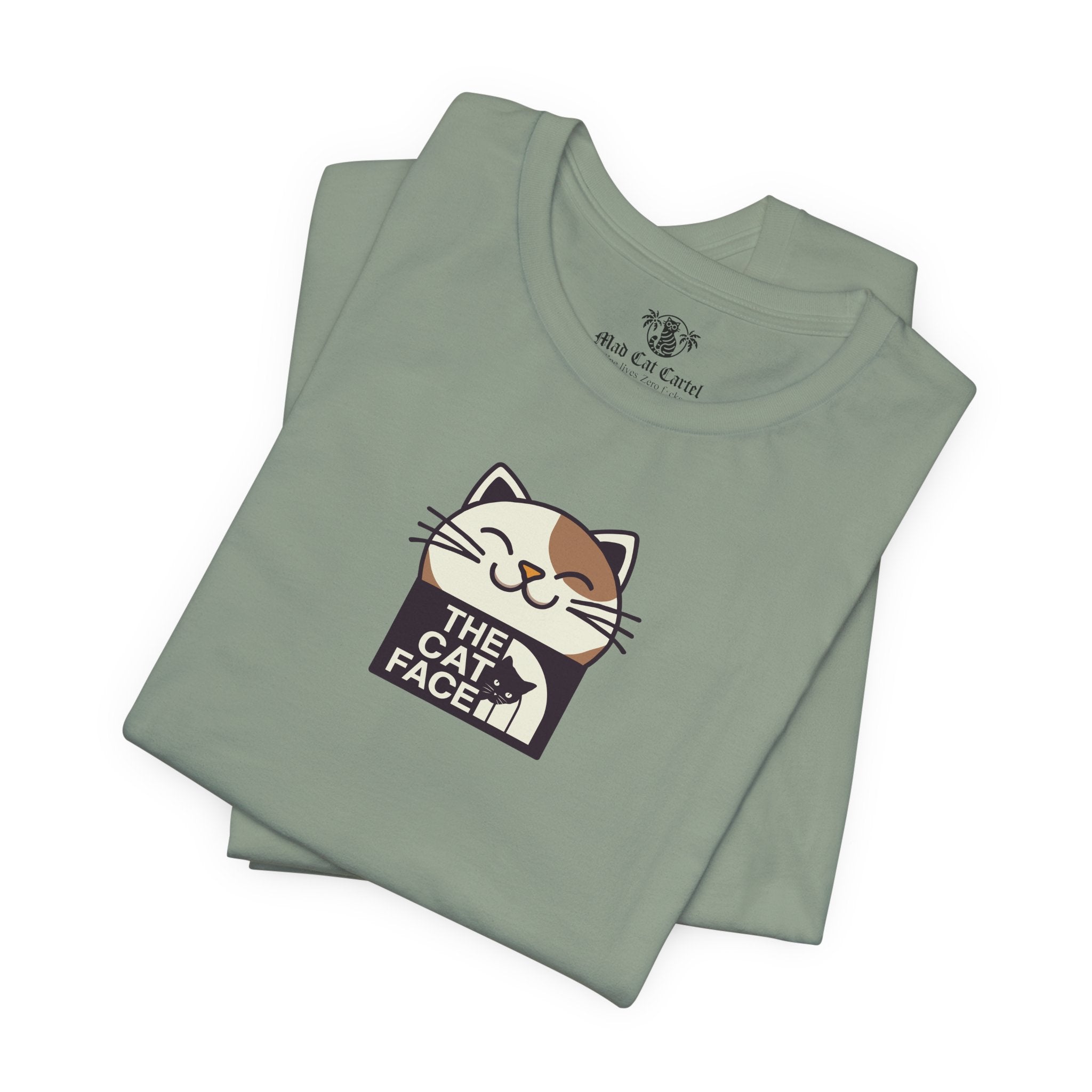 Cat lover t shirts sage folded flat lay