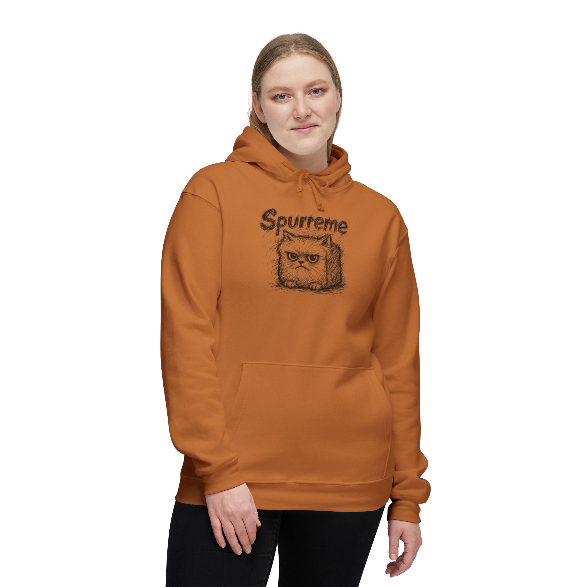 Spurreme Angry Fluffy Loaf Kitty Sketch Graphic Hoodie