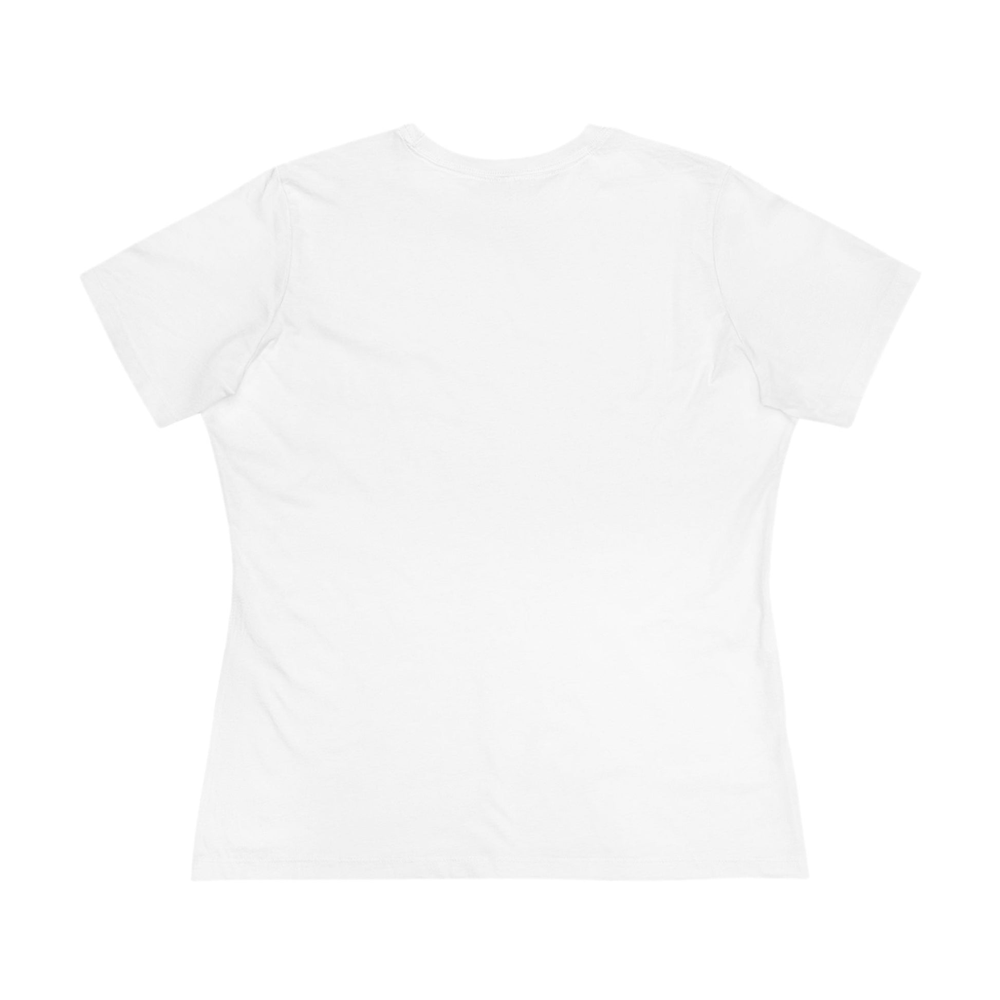 White parody t shirts flat lay back display