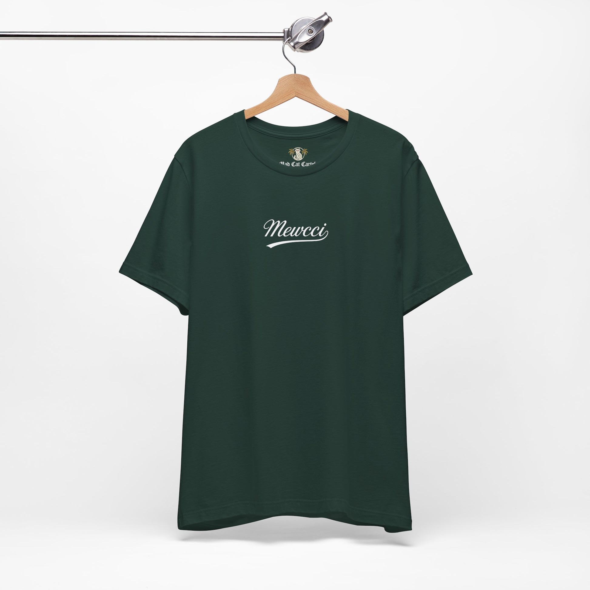 Mewcci Statement Cat Graphic T Shirt in Forest – minimalist unisex cat themed shirt