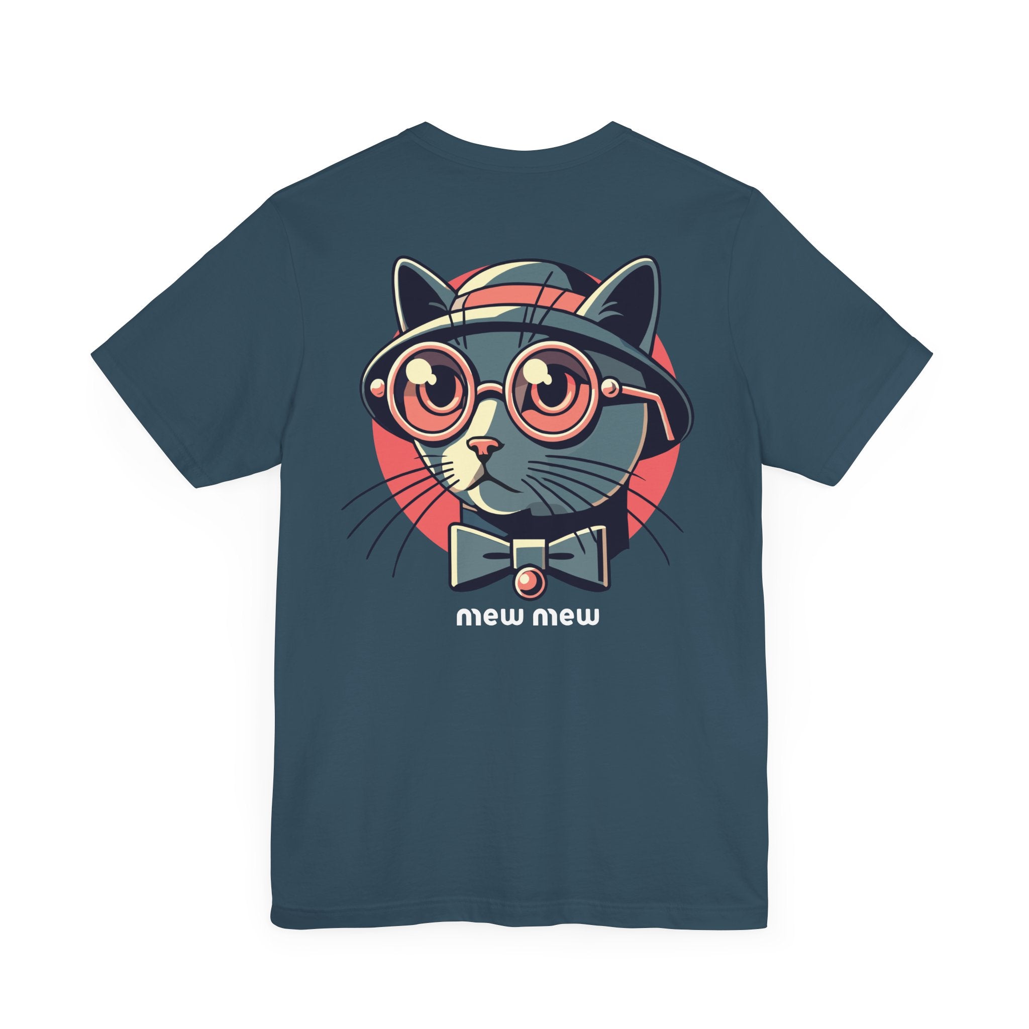 Deep Teal Mew Mew Retro Gentlecat Graphic T-Shirt with Gentlecat design – cat lover shirts