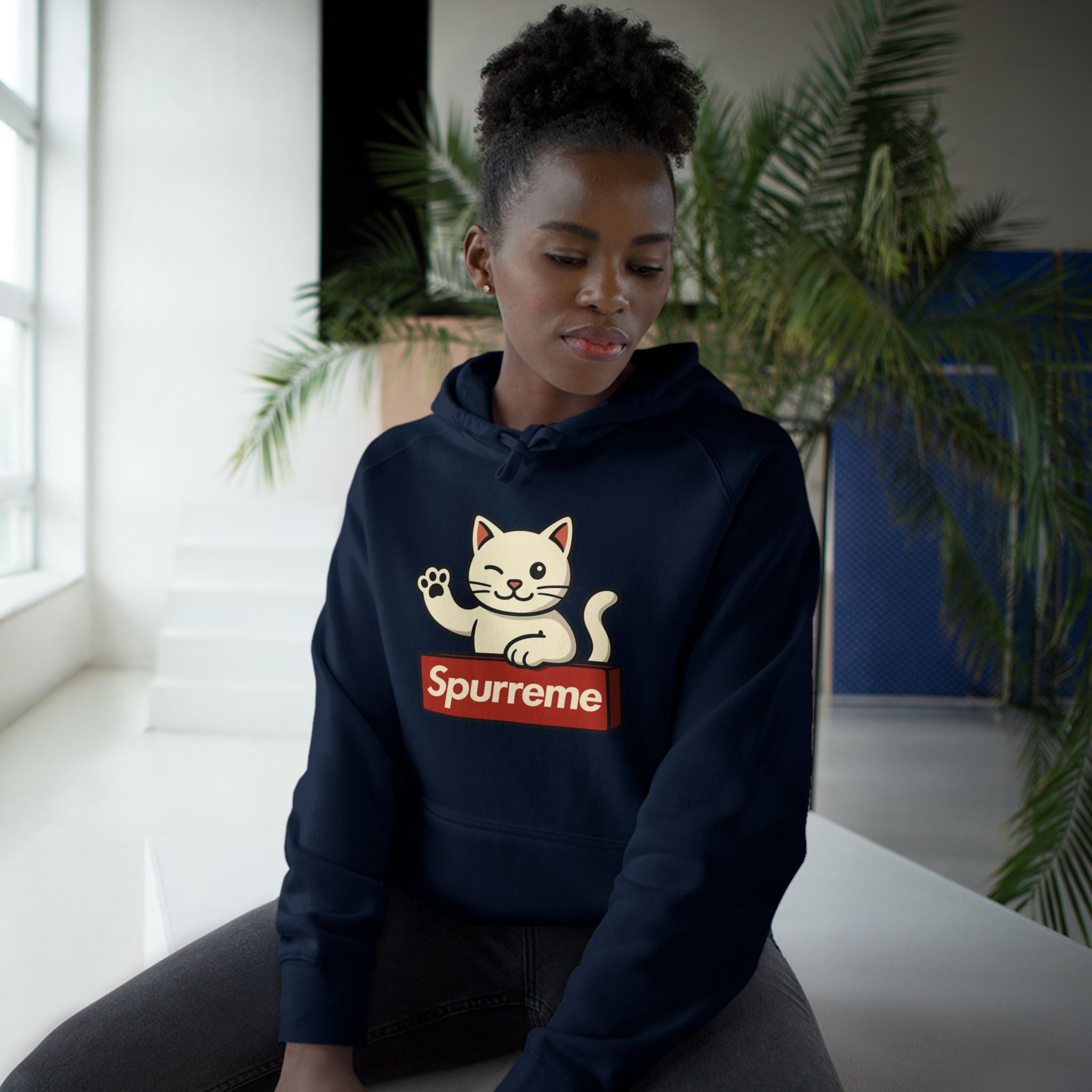 Spurreme Lucky Cat Box Logo Graphic Hoodie