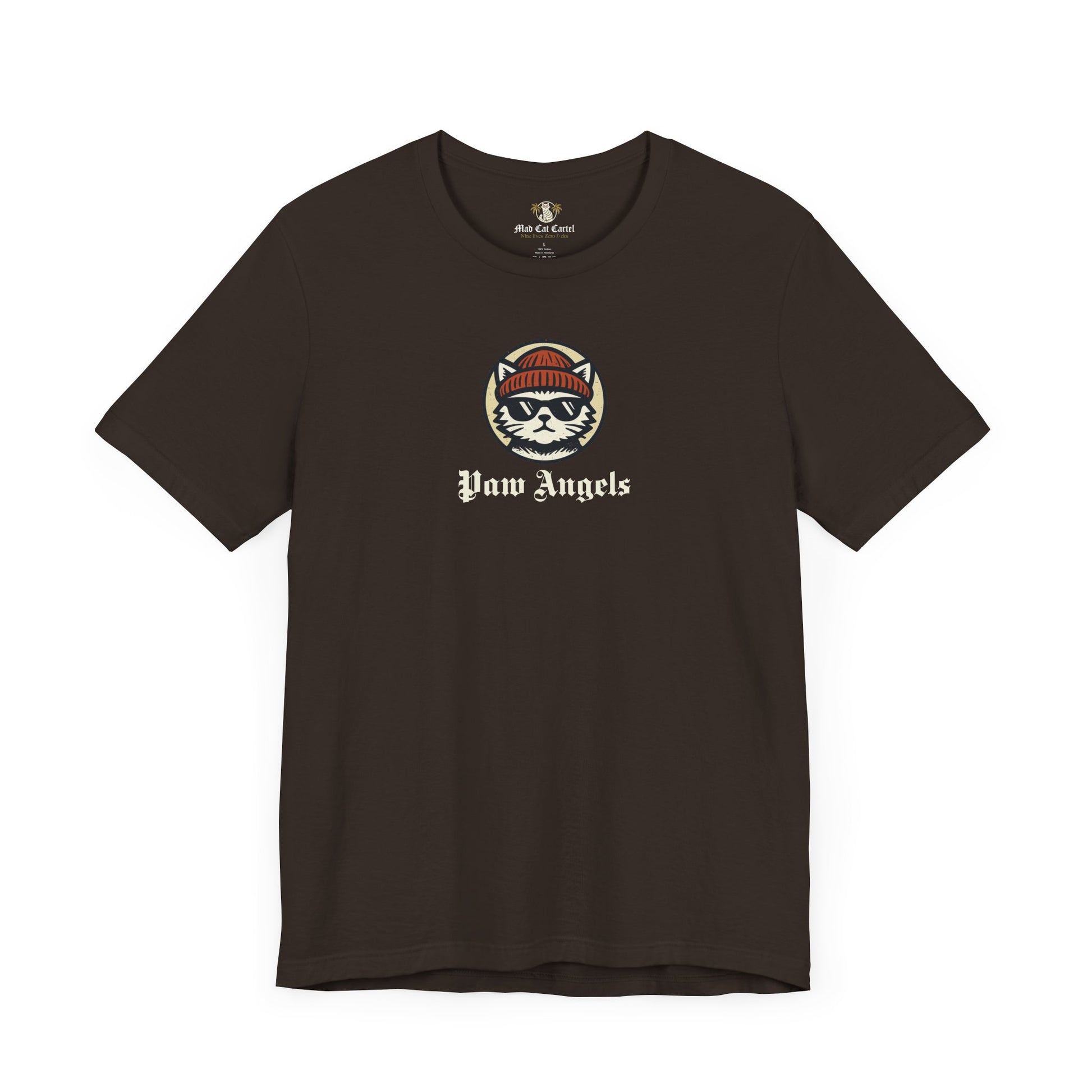 Brown Paw Angels Born to Fly street angel cat t-shirt – mens cat shirts casual