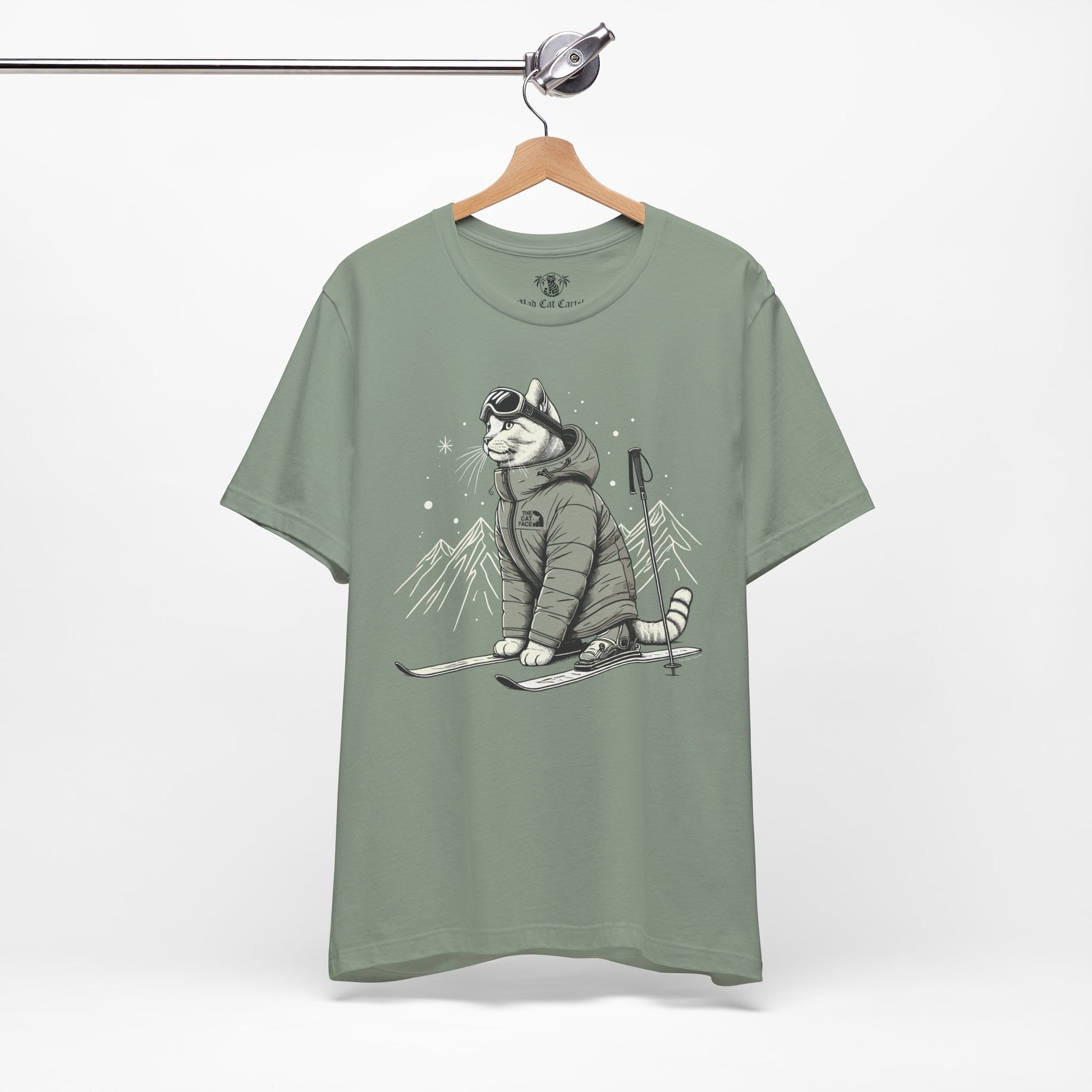 Sage t shirt on hanger, cat tee for men