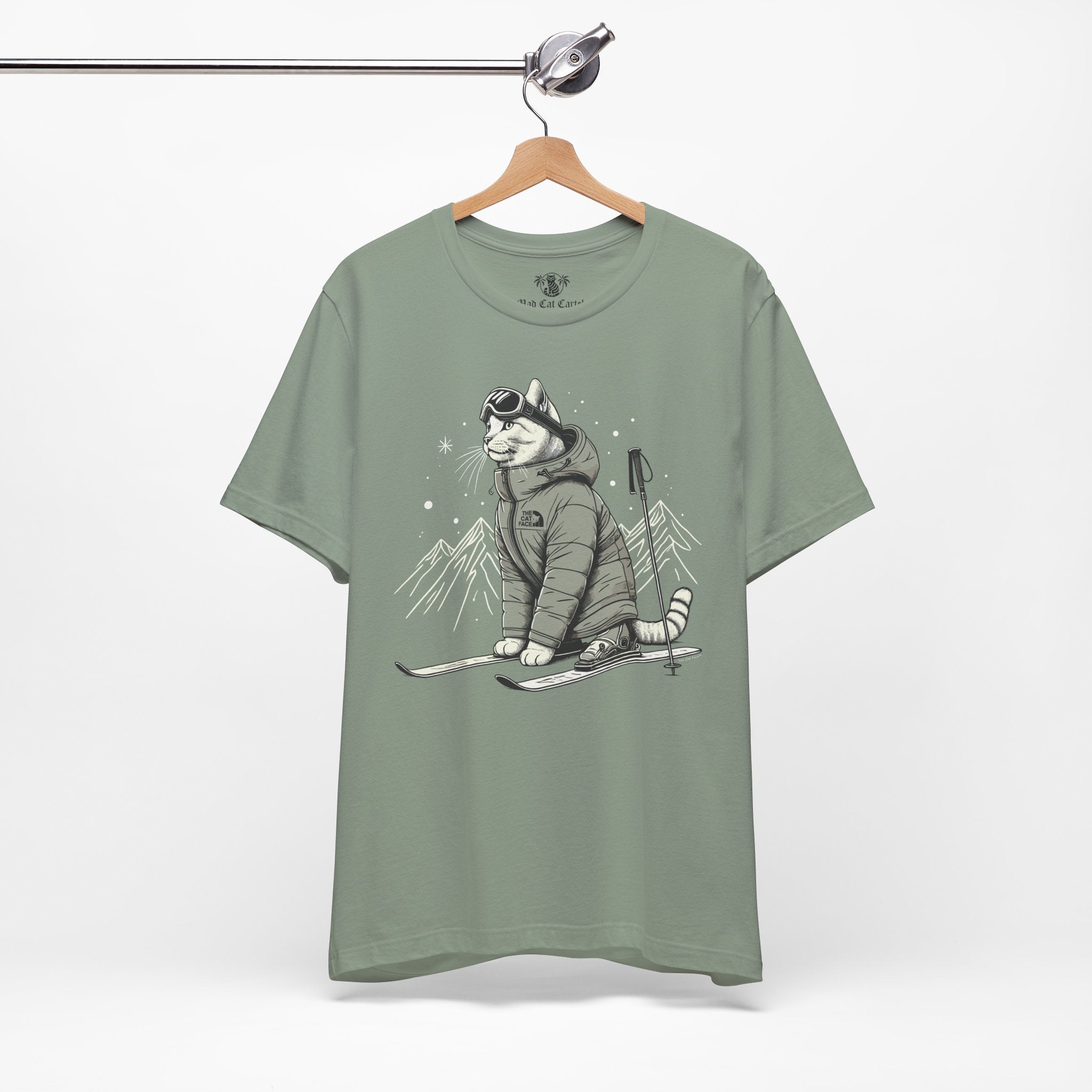 Sage t shirt on hanger, cat tee for men