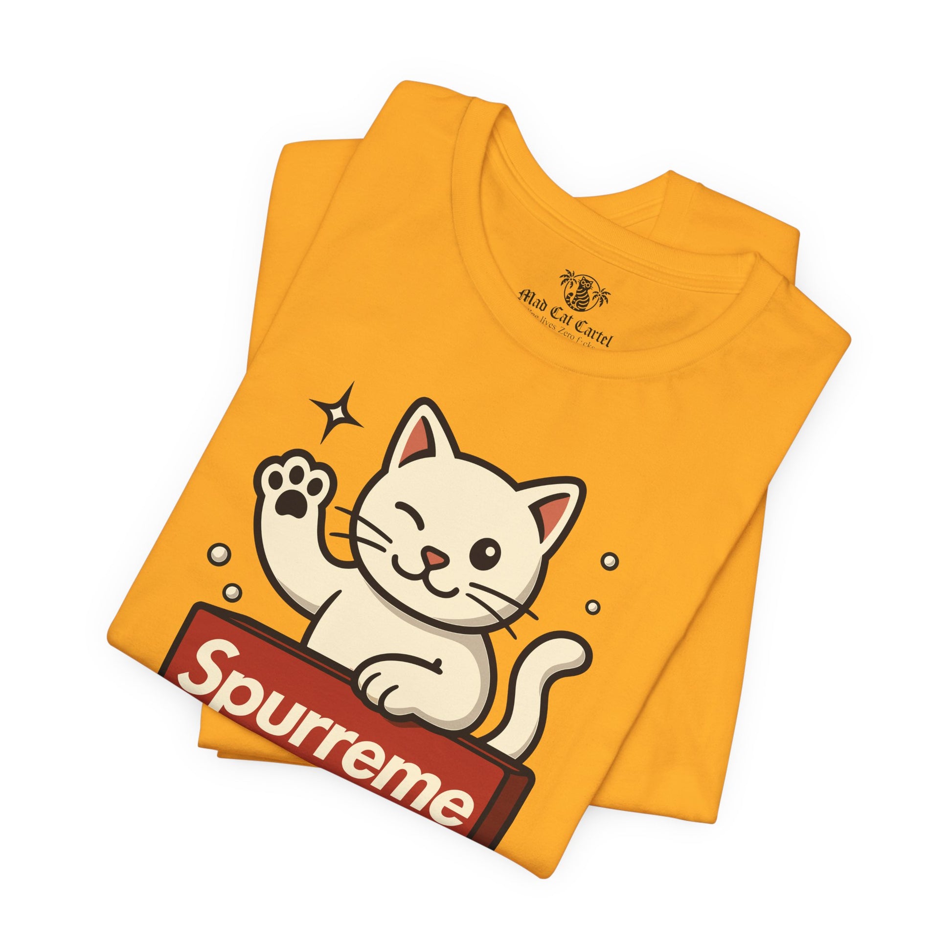 Gold t shirt folded flat lay funny adult shirts
