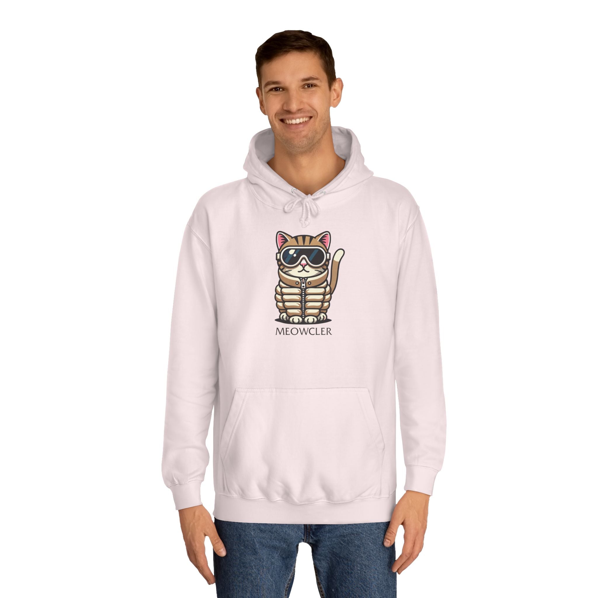 Meowcler Chest Puffer Cat Graphic Hoodie