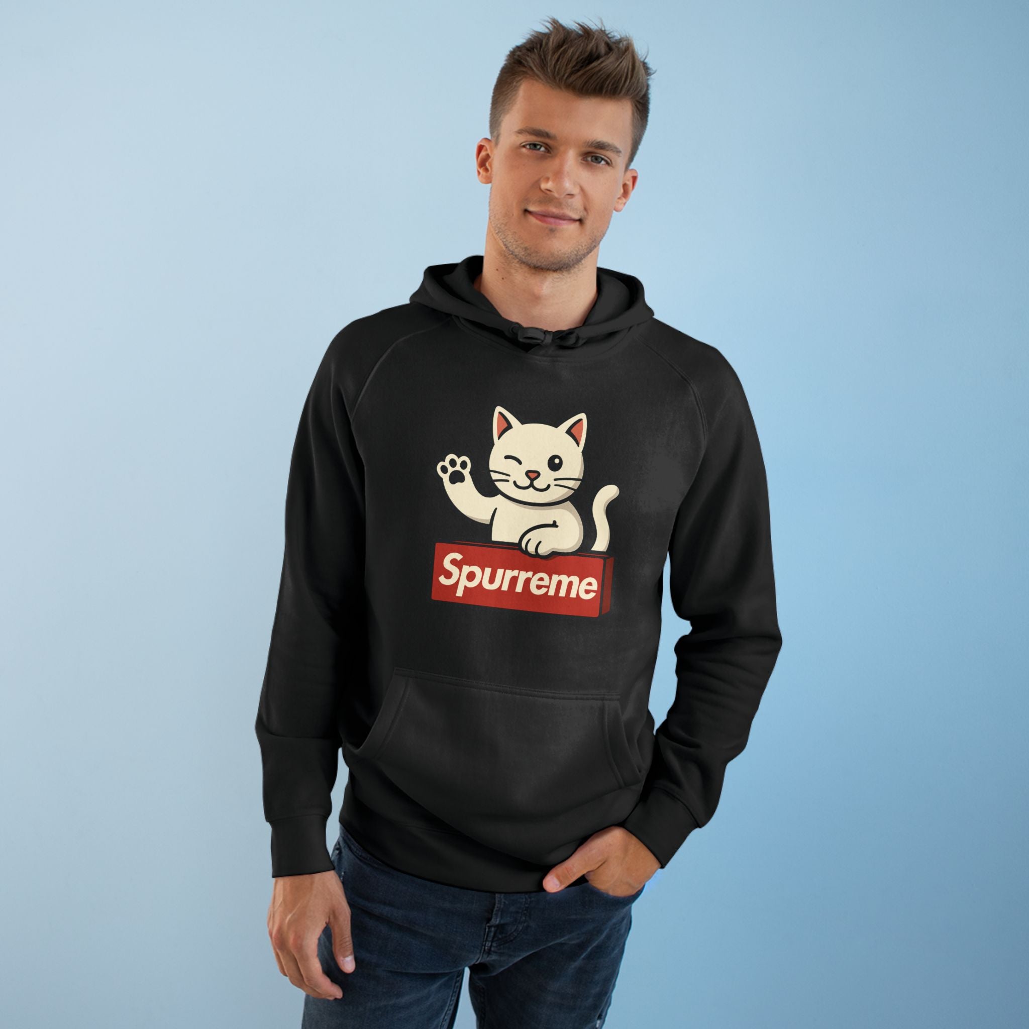Spurreme Lucky Cat Box Logo Graphic Hoodie