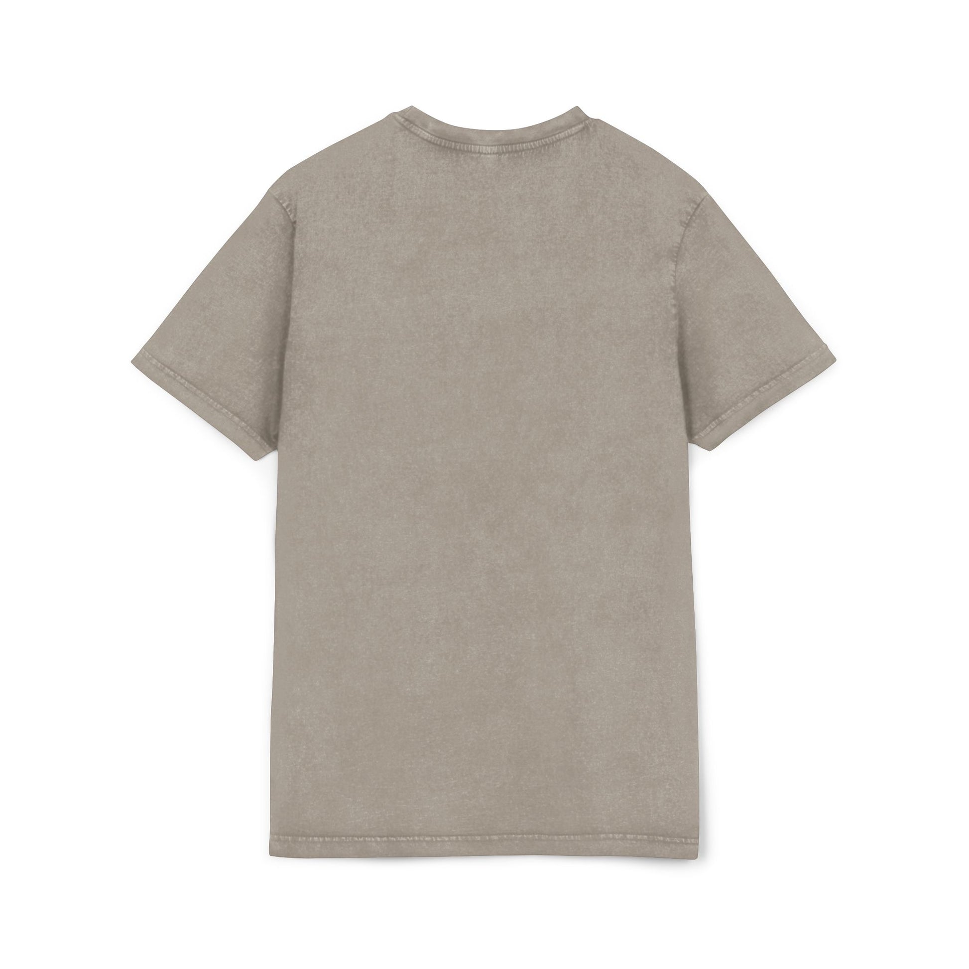 Dark khaki acid washed t shirt back view plain design