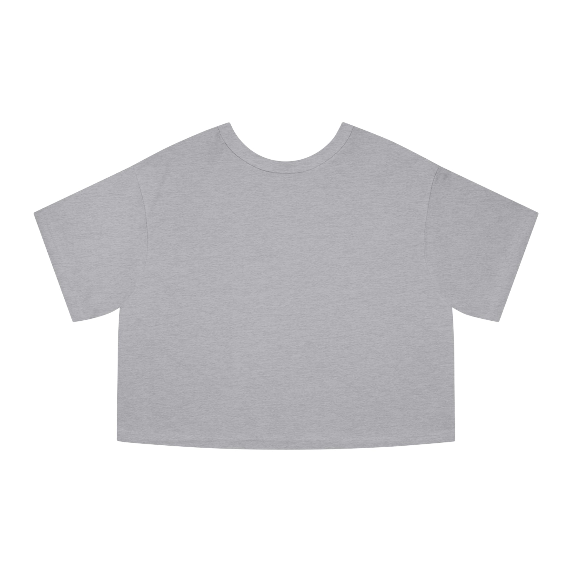 oxford grey crop top back view, cotton womens tee, casual cat themed shirt