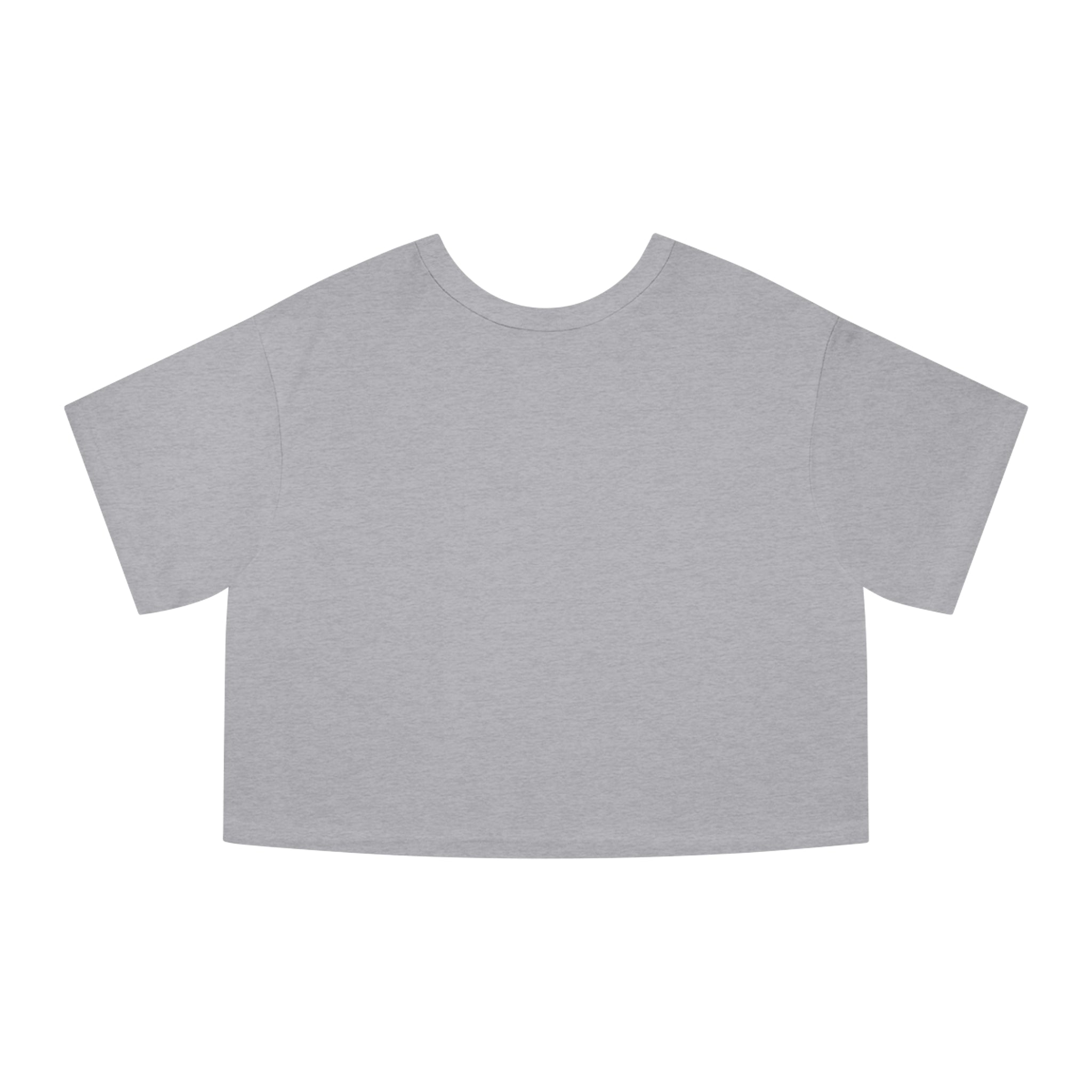 oxford grey crop top back view, cotton womens tee, casual cat themed shirt