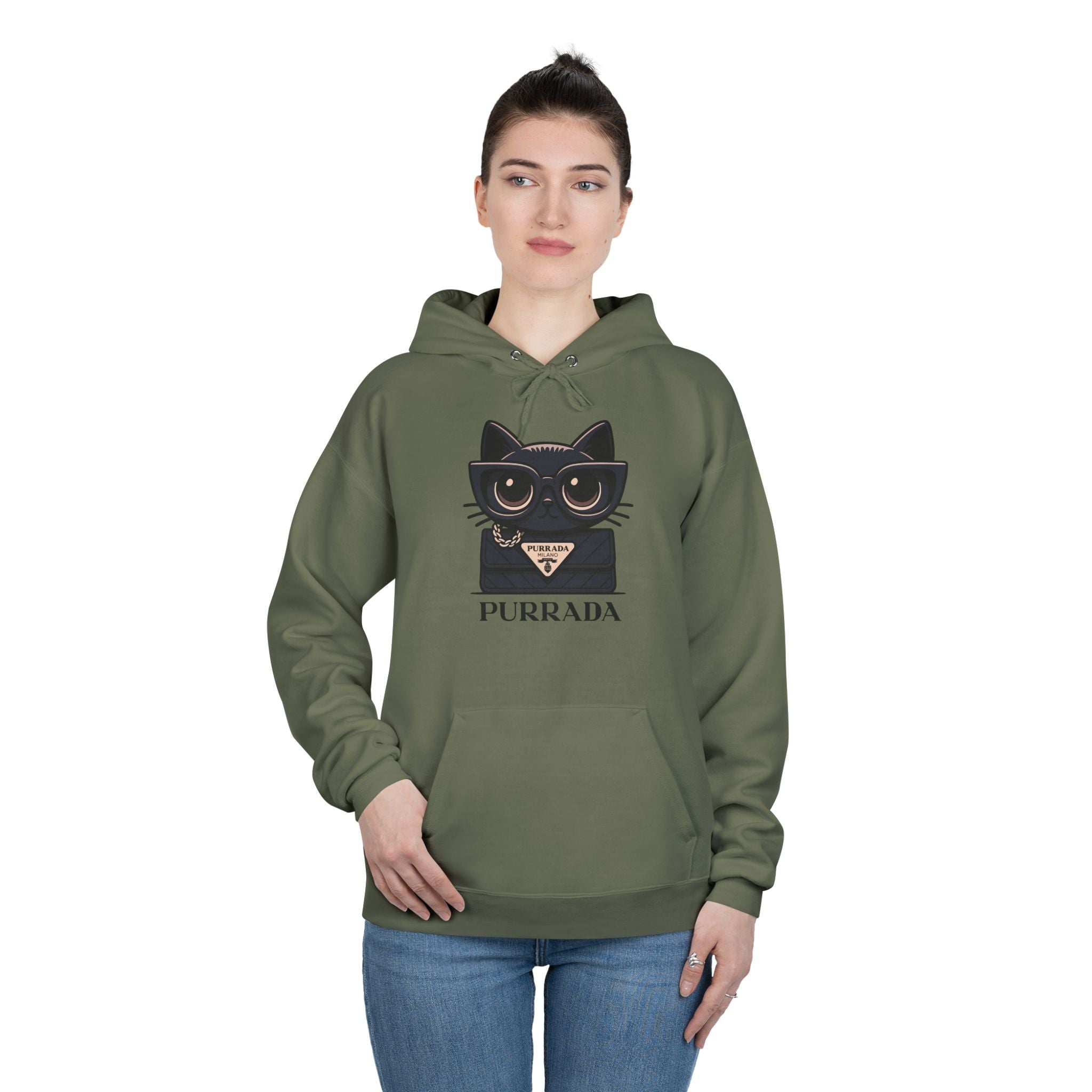 Purrada Noir Bag Cat Graphic Hoodie