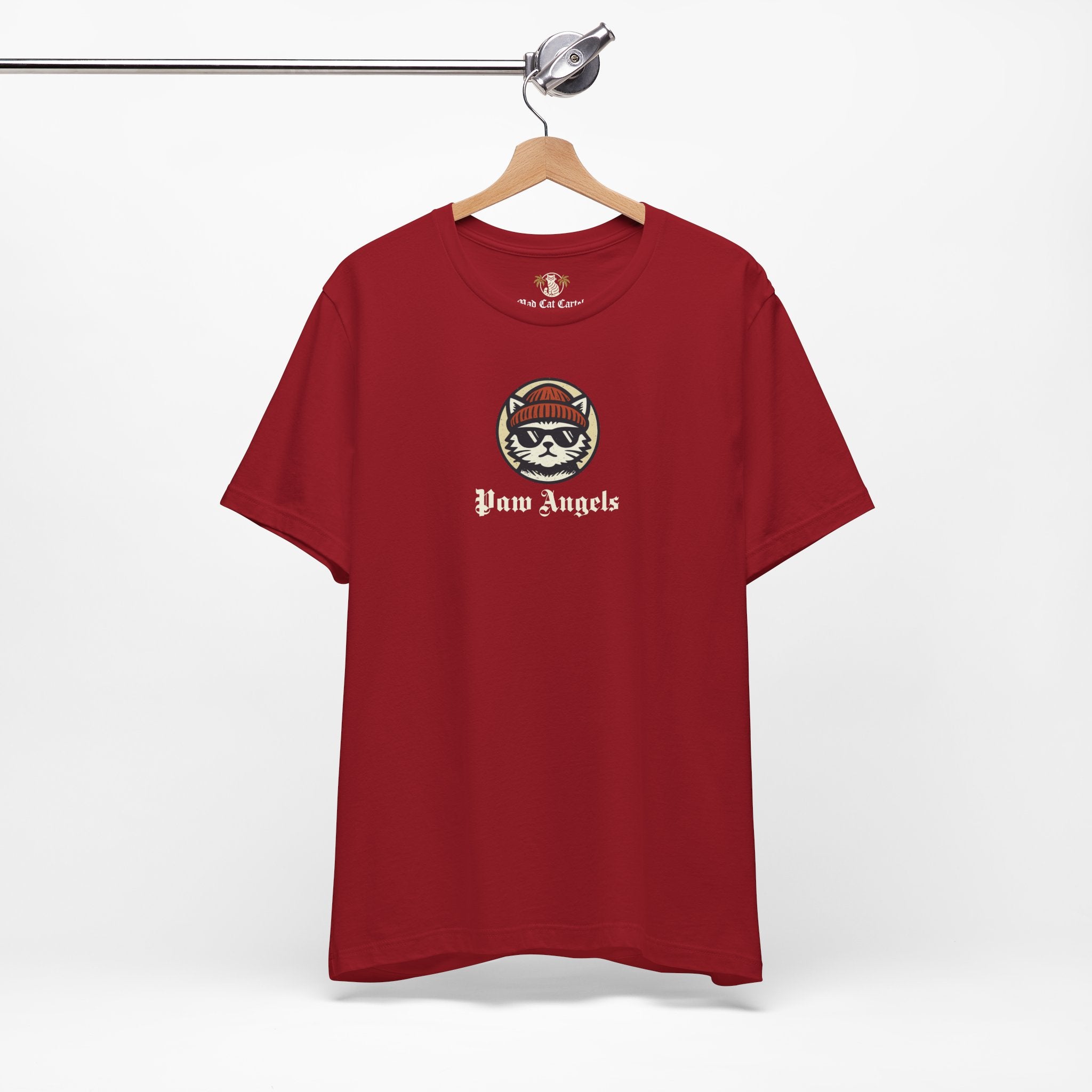 Canvas red Paw Angels Born to Fly street angel cat t-shirt – cat themed shirts