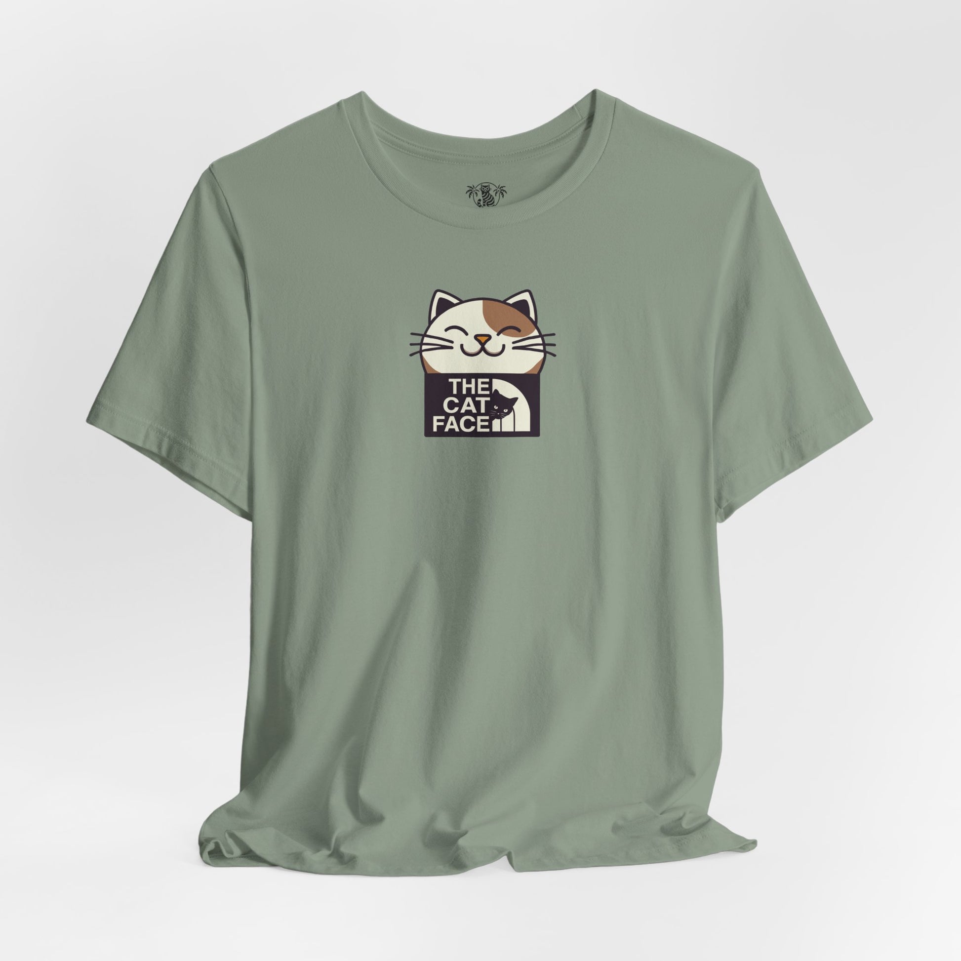 Cat lover tee sage front view