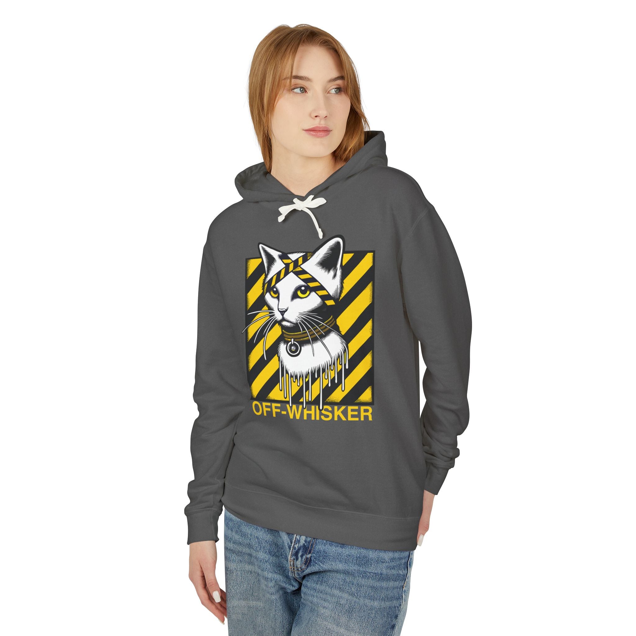 Off-Whisker Industrial Drip Cat Graphic Hoodie
