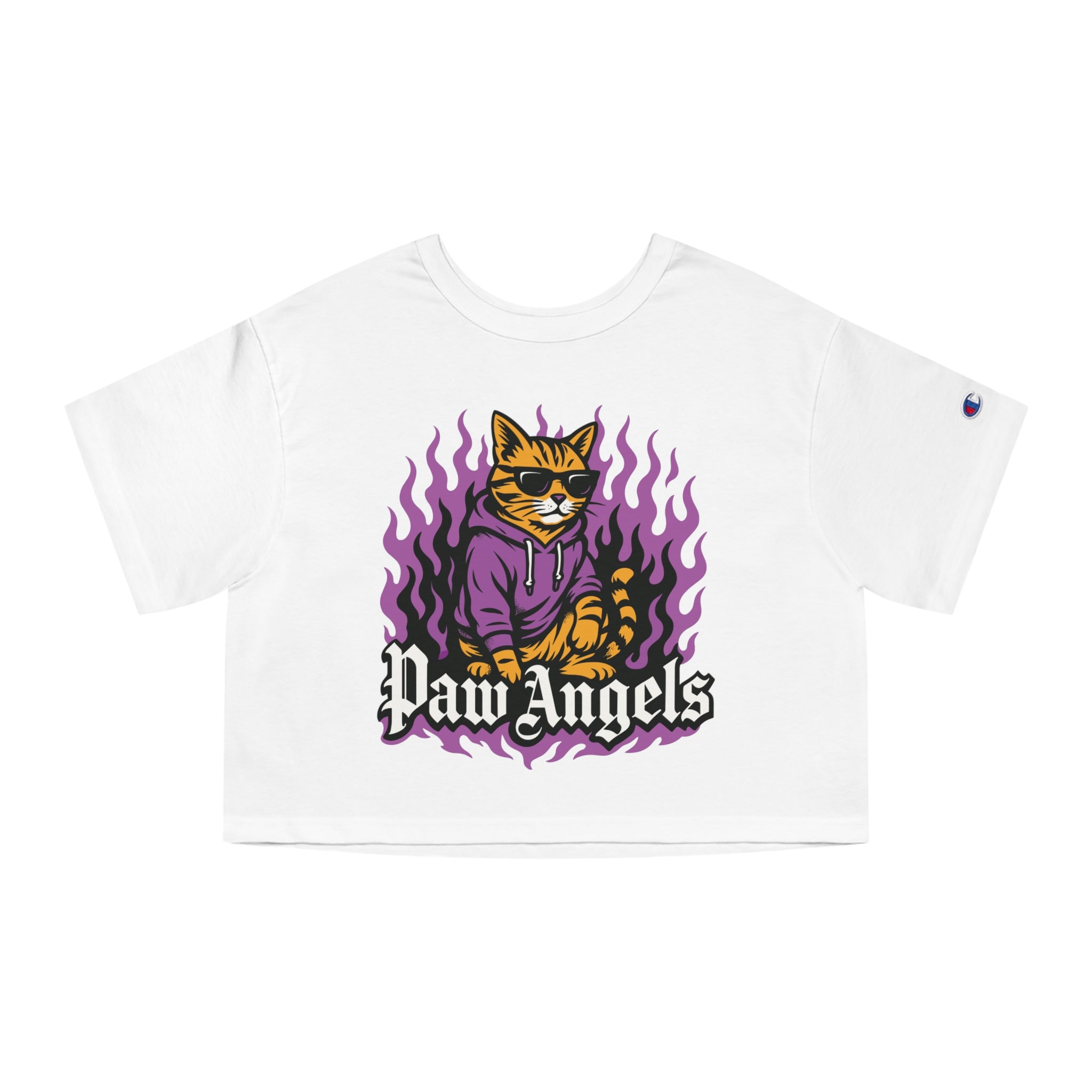 Paw Angels x Champion Streetfire Cat Graphic Cropped T Shirt
