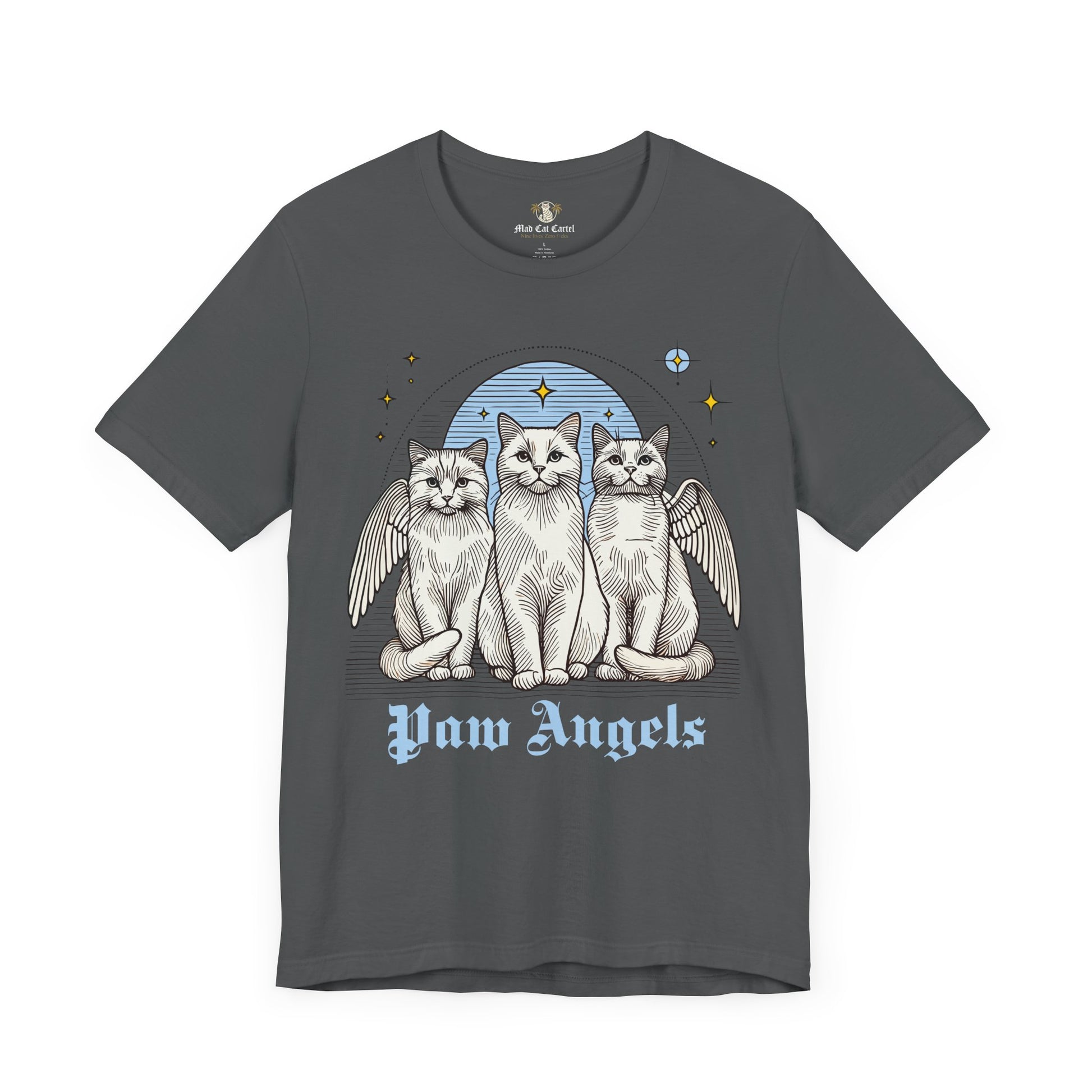 Gray Holy Trinity t shirt front – cat graphic tees