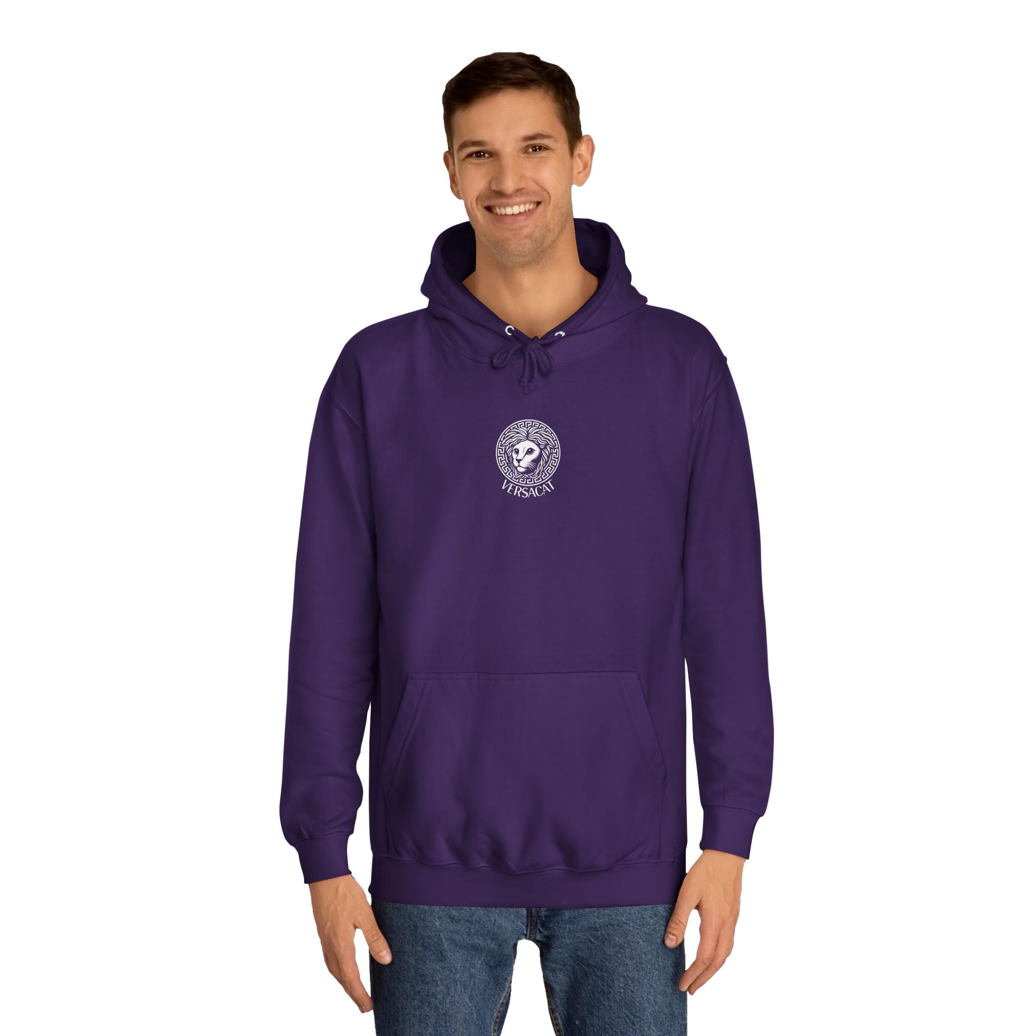 Versacat Chest Logo Cat Graphic Hoodie