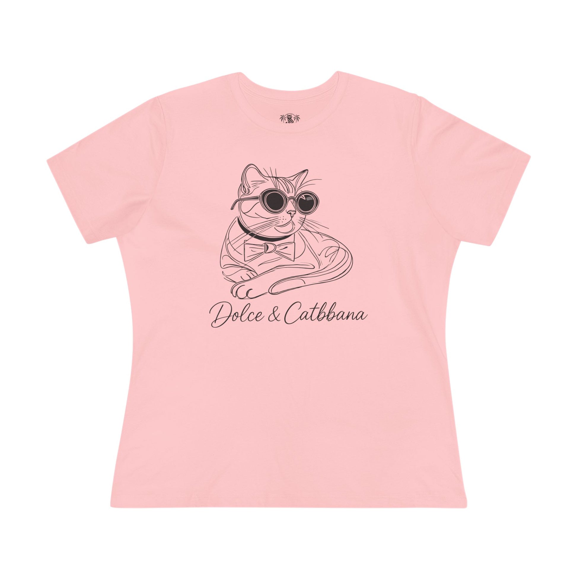 Pink ladies Dolce & Catbbana Sketch Cat Style graphic t shirt front view