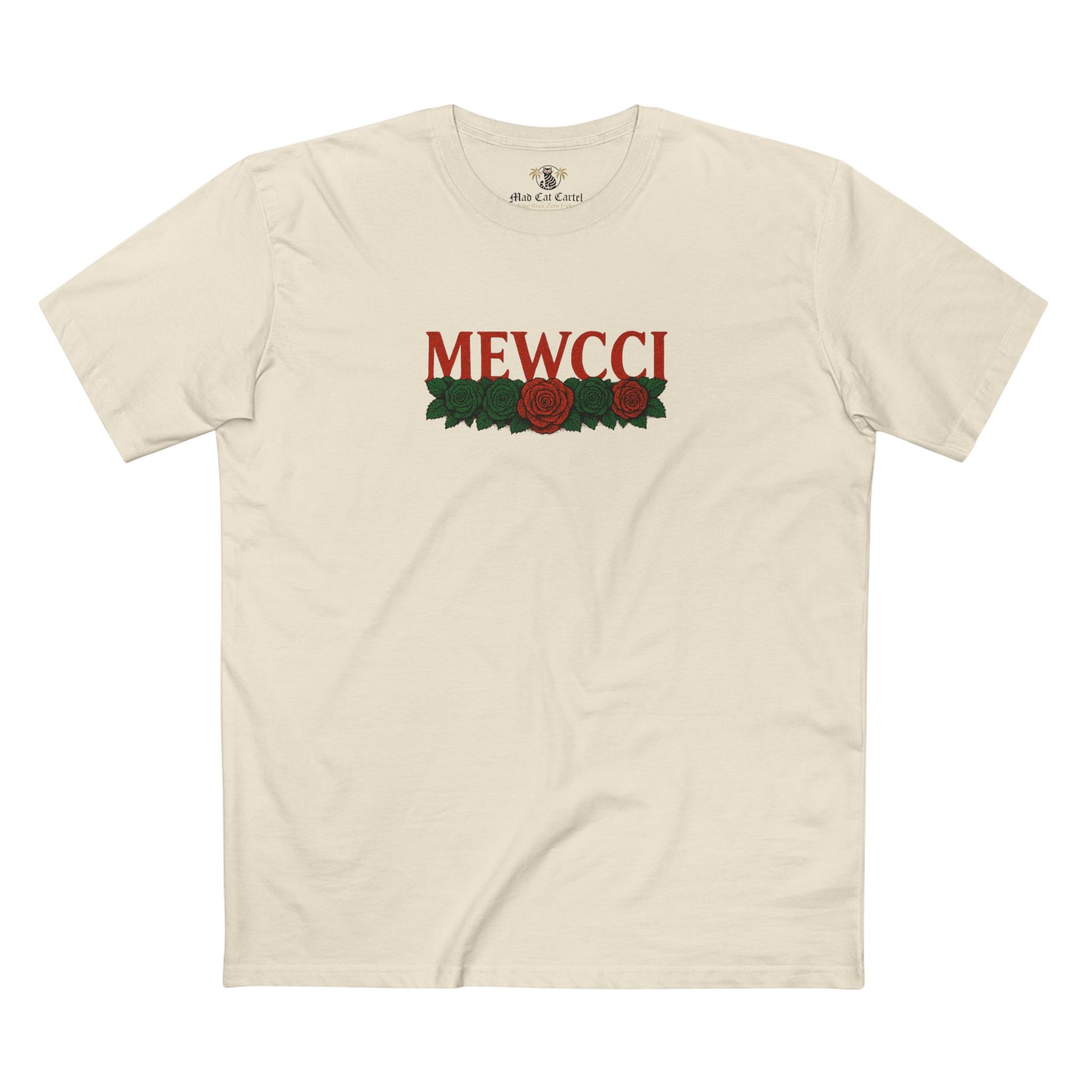 Mewcci Floral Vision Cat Graphic T Shirt in Natural – cat themed shirt, cat graphic tee, items for cat lovers, flower graphic shirt