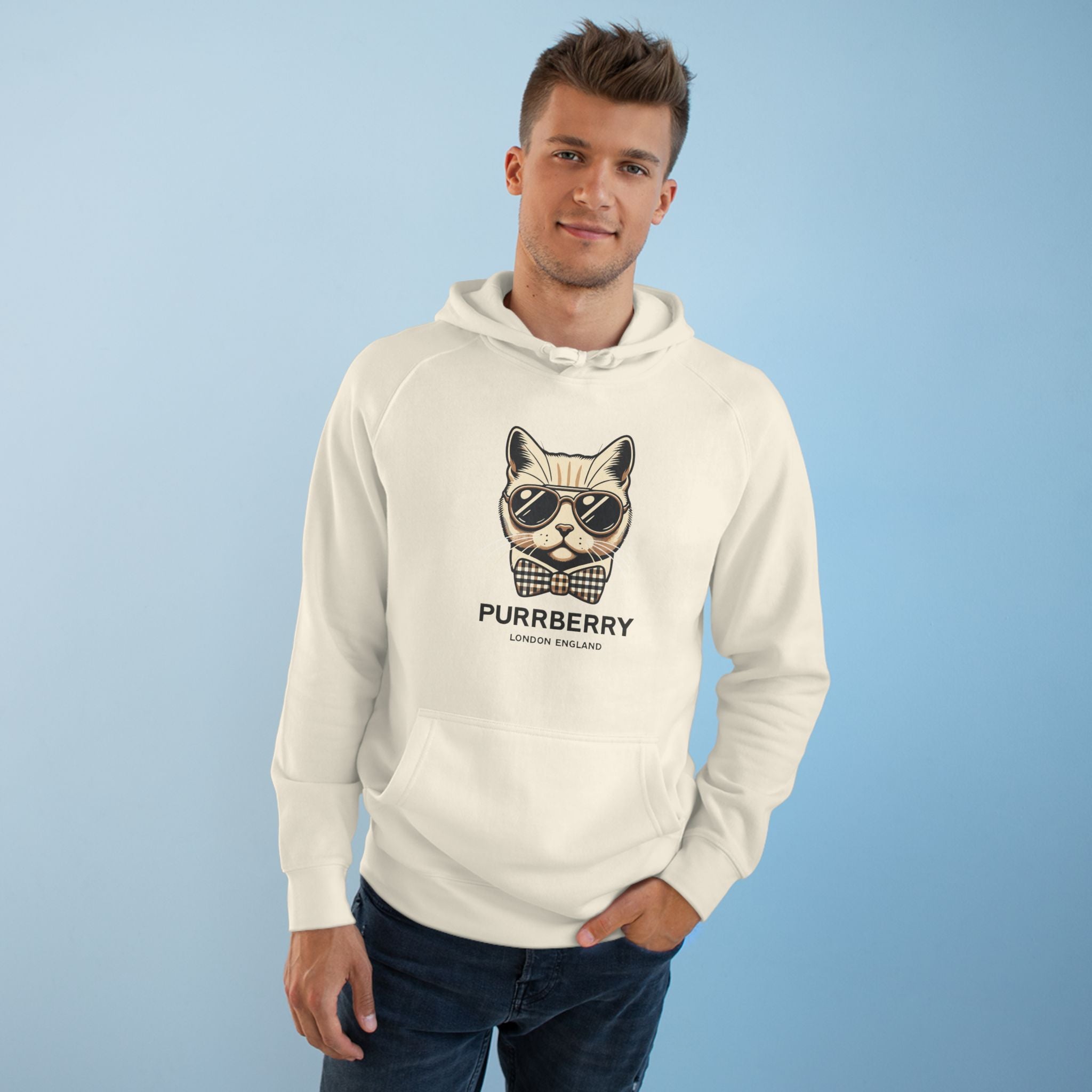 Purrberry Bowtie Icon Cat Graphic Hoodie