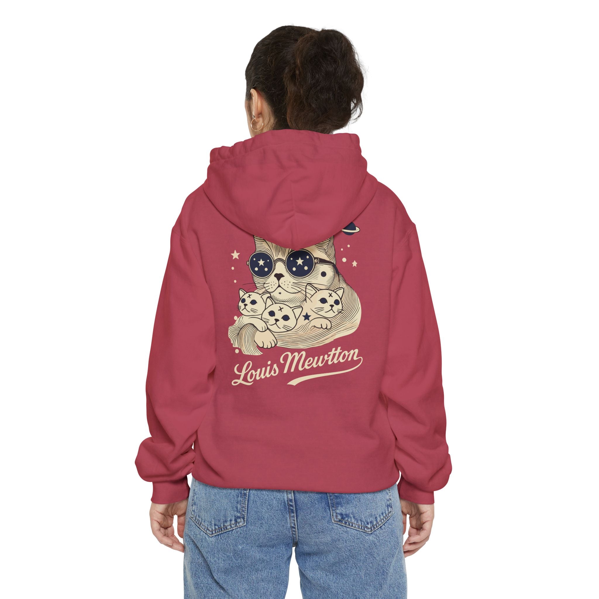 Louis Mewtton Chest Logo Galactic Fam Cat Graphic Hoodie