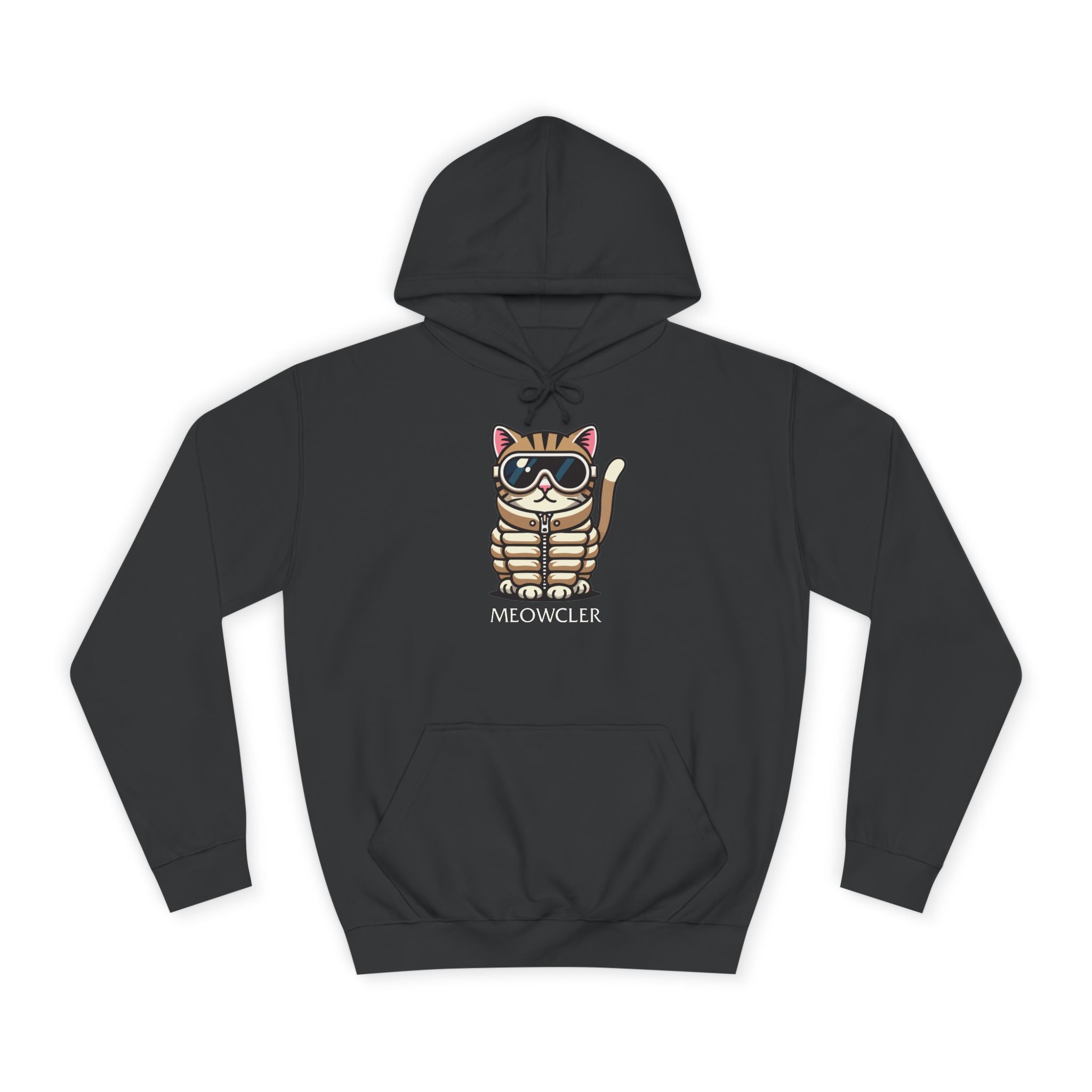 Meowcler Chest Puffer Cat Graphic Hoodie