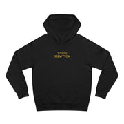 Louis Mewtton Chest Logo Yellow Aura Cat Graphic Black Hoodie, cat mens hoodie