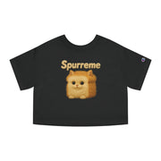 Spurreme x Champion Fluffy Loaf Kitty Graphic Cropped T Shirt