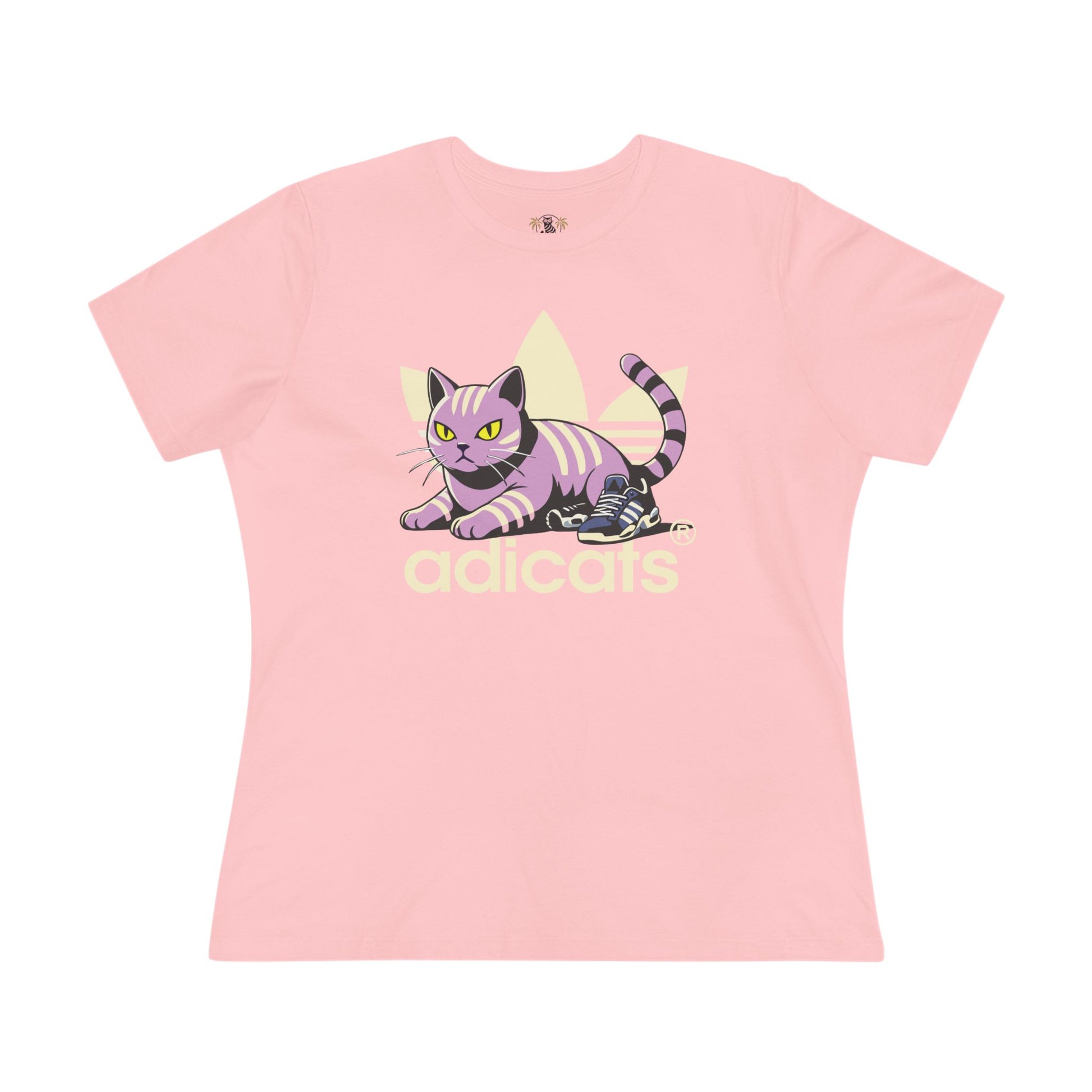 Pink Adicats Street Prowler Women’s Funny Graphic T Shirt womens flat lay front
