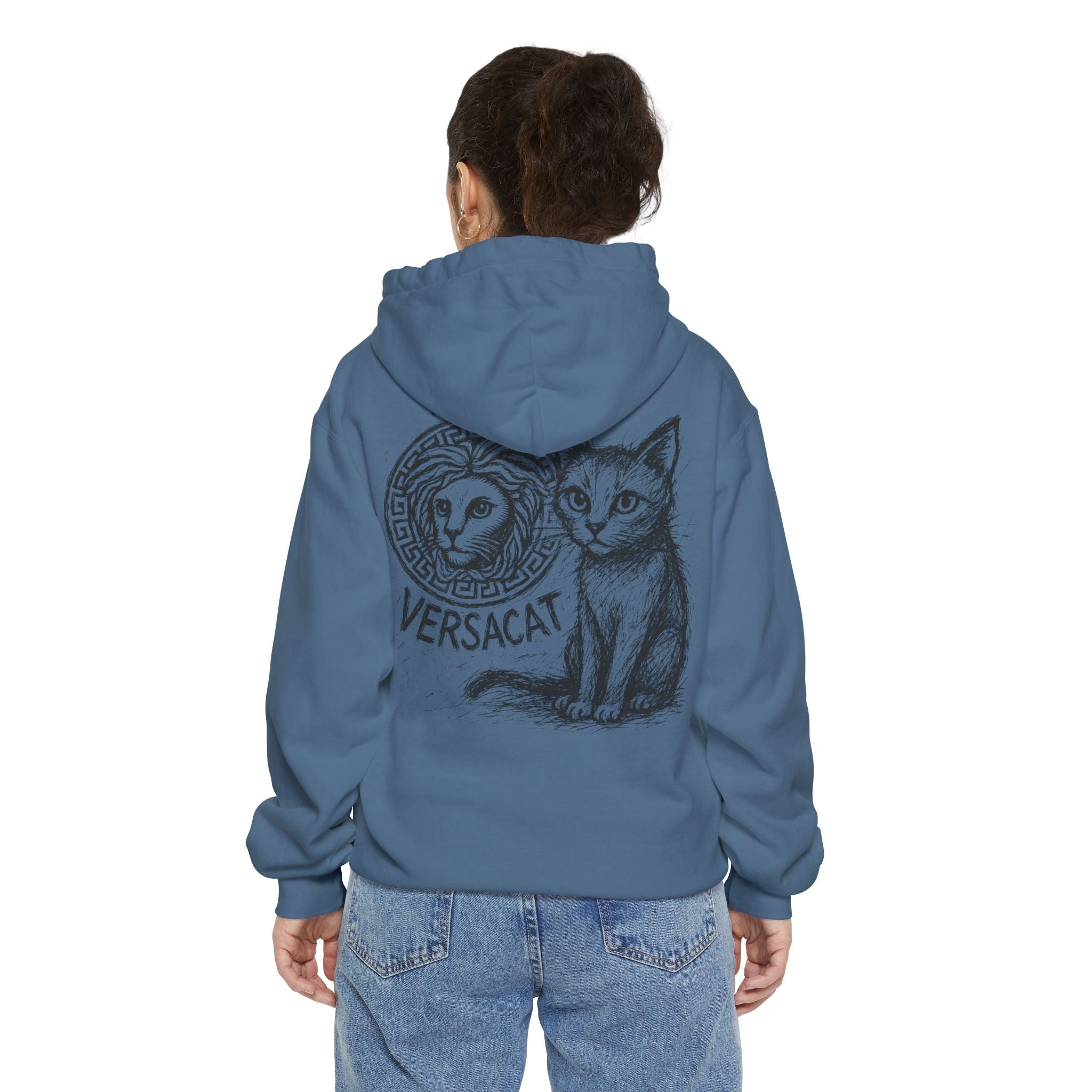Versacat Sketch Logo Cat Graphic Hoodie