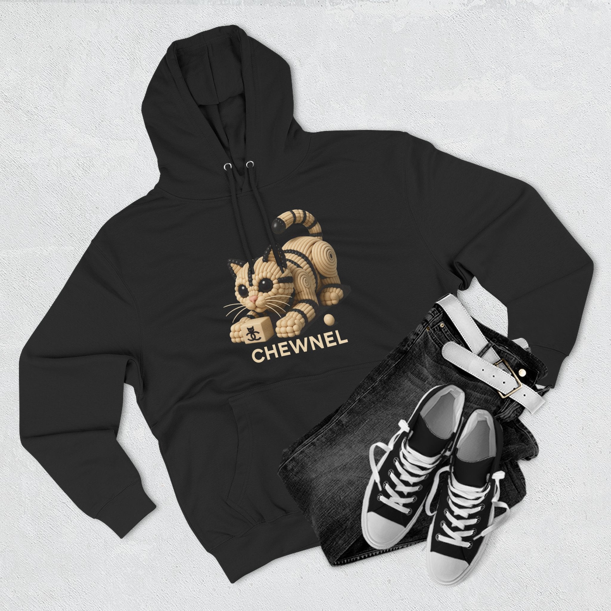 Chewnel Luxury In Pieces Cat Graphic Hoodie