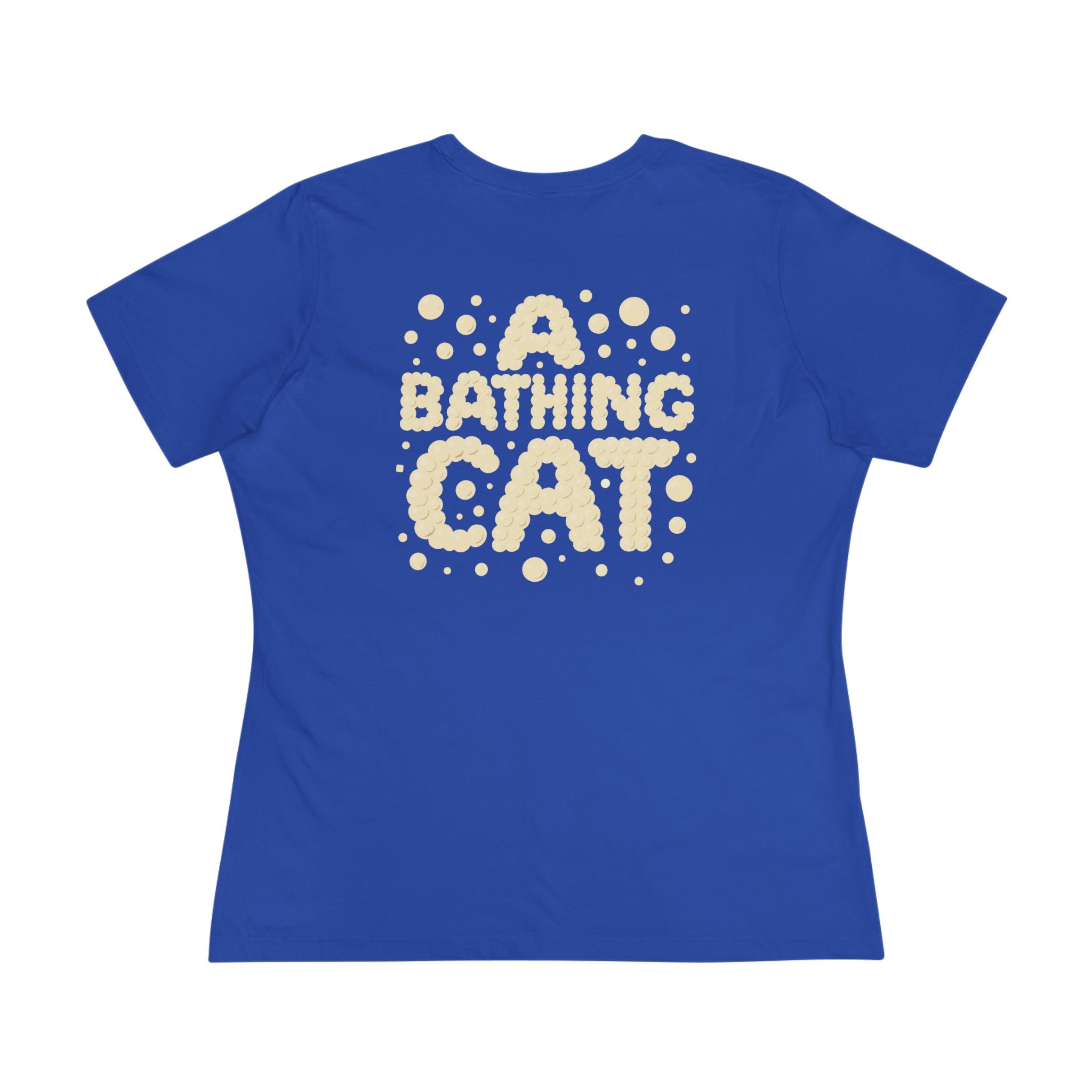True Royal Blue cool t shirts for women back logo flat lay
