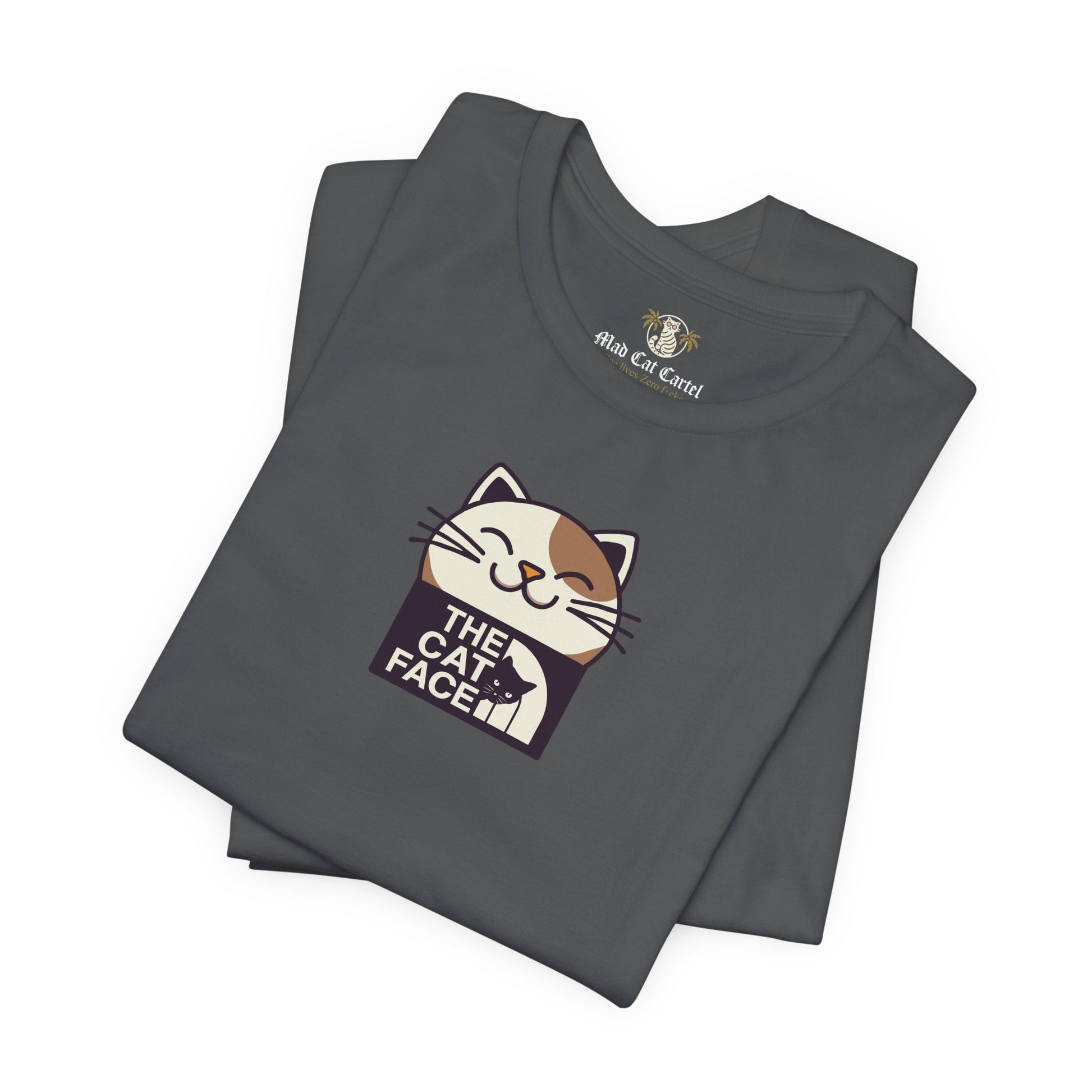 Cat lover t shirt asphalt folded