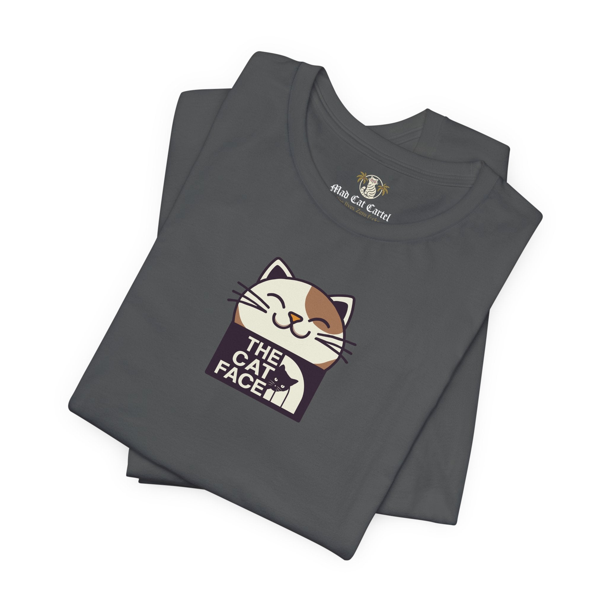 Cat lover t shirt asphalt folded