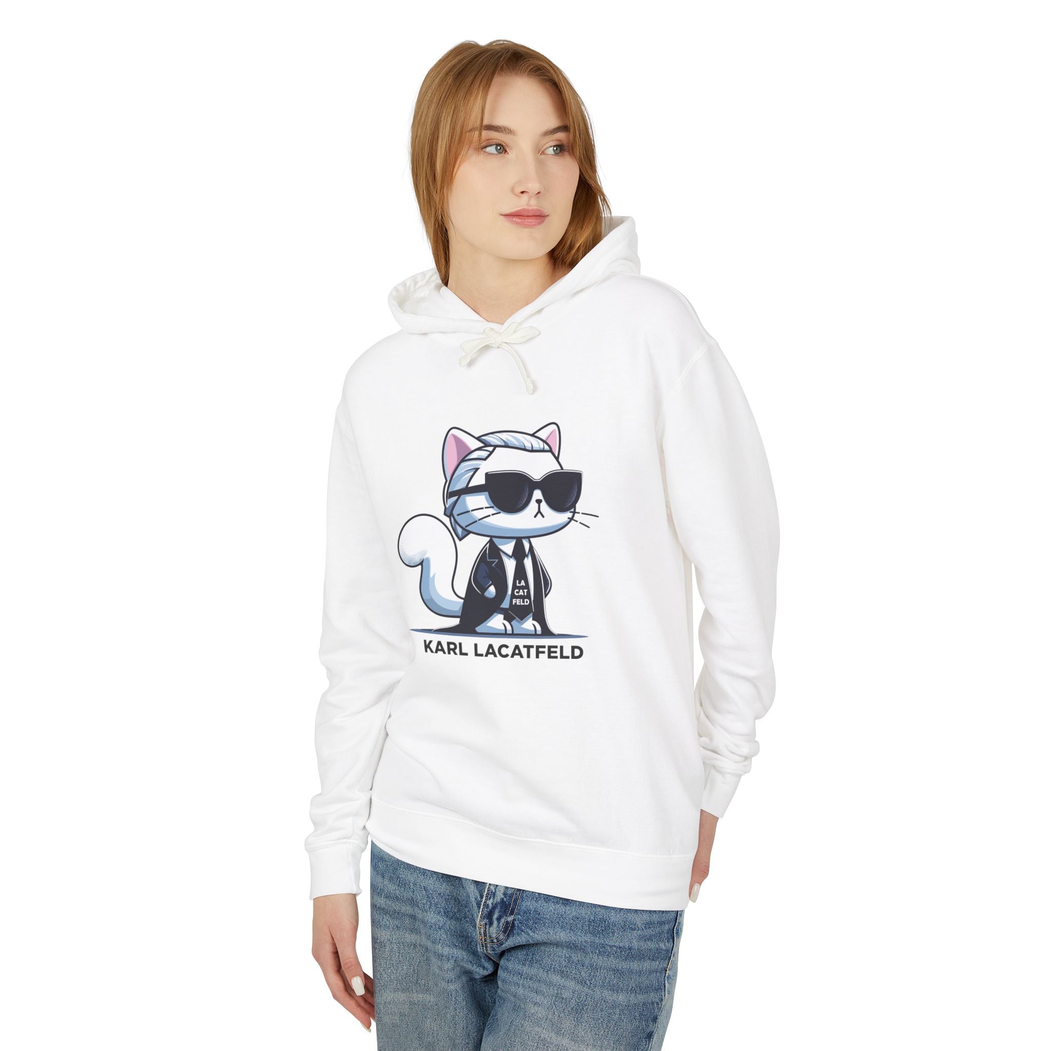 Karl Lacatfeld Executive Meow Icon Cat Graphic Hoodie