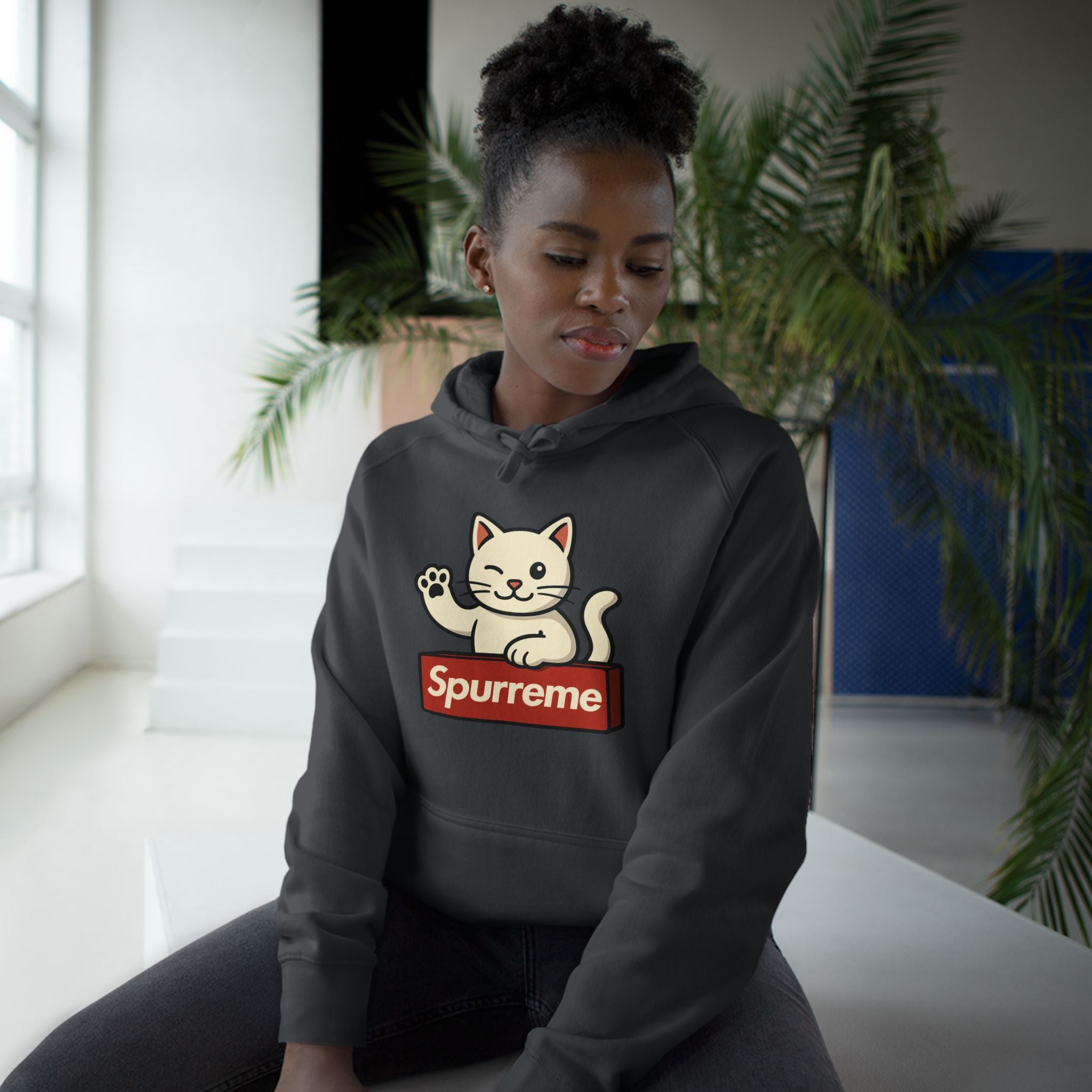 Spurreme Lucky Cat Box Logo Graphic Hoodie