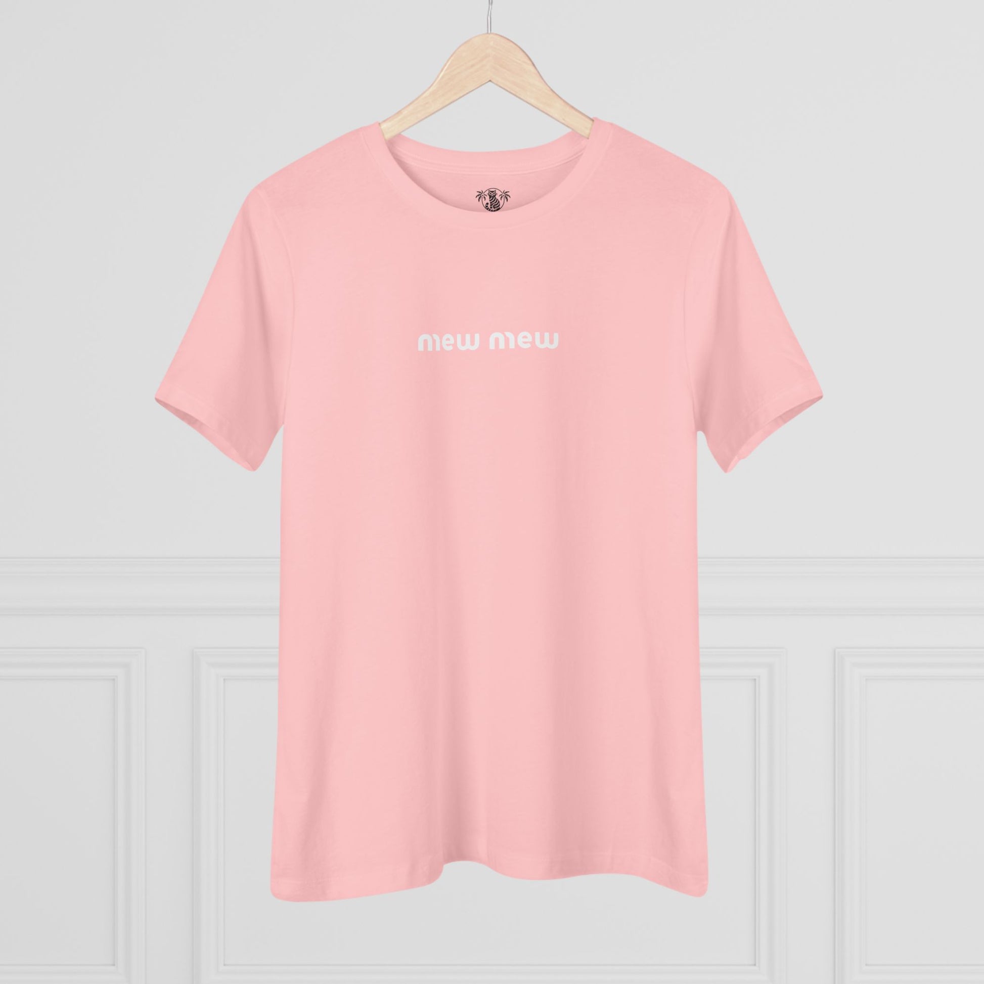 Pink t shirt on hanger womens graphic t shirt cat themed shirts