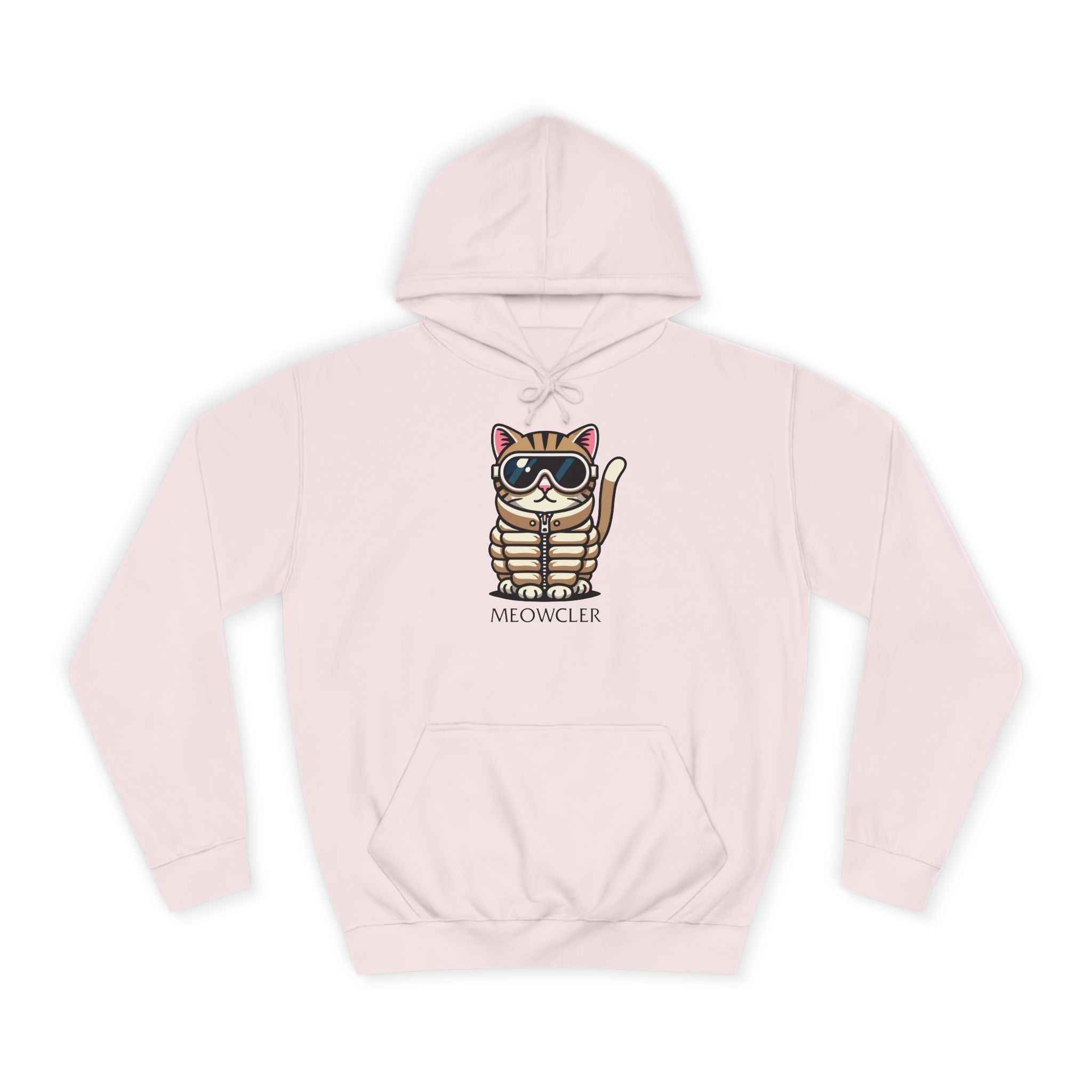 Meowcler Chest Puffer Cat Graphic Hoodie