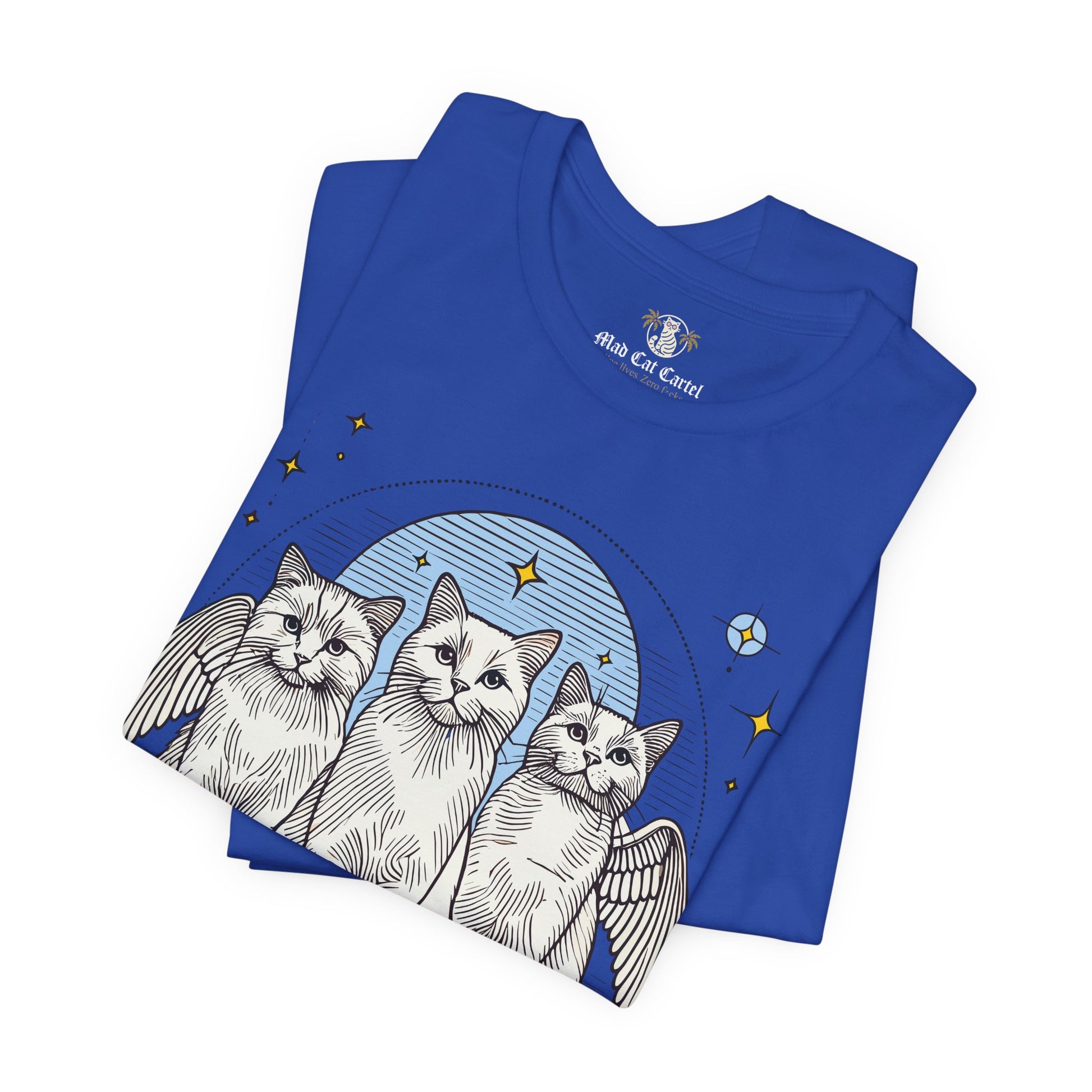 Folded True Royal Paw Angels Holy Trinity t shirts – gifts for cat lovers