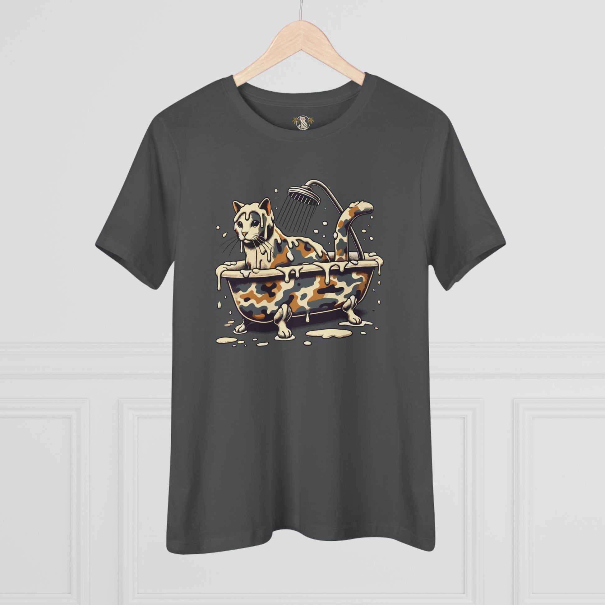 Asphalt gray tee things to get cat lovers hanging front view