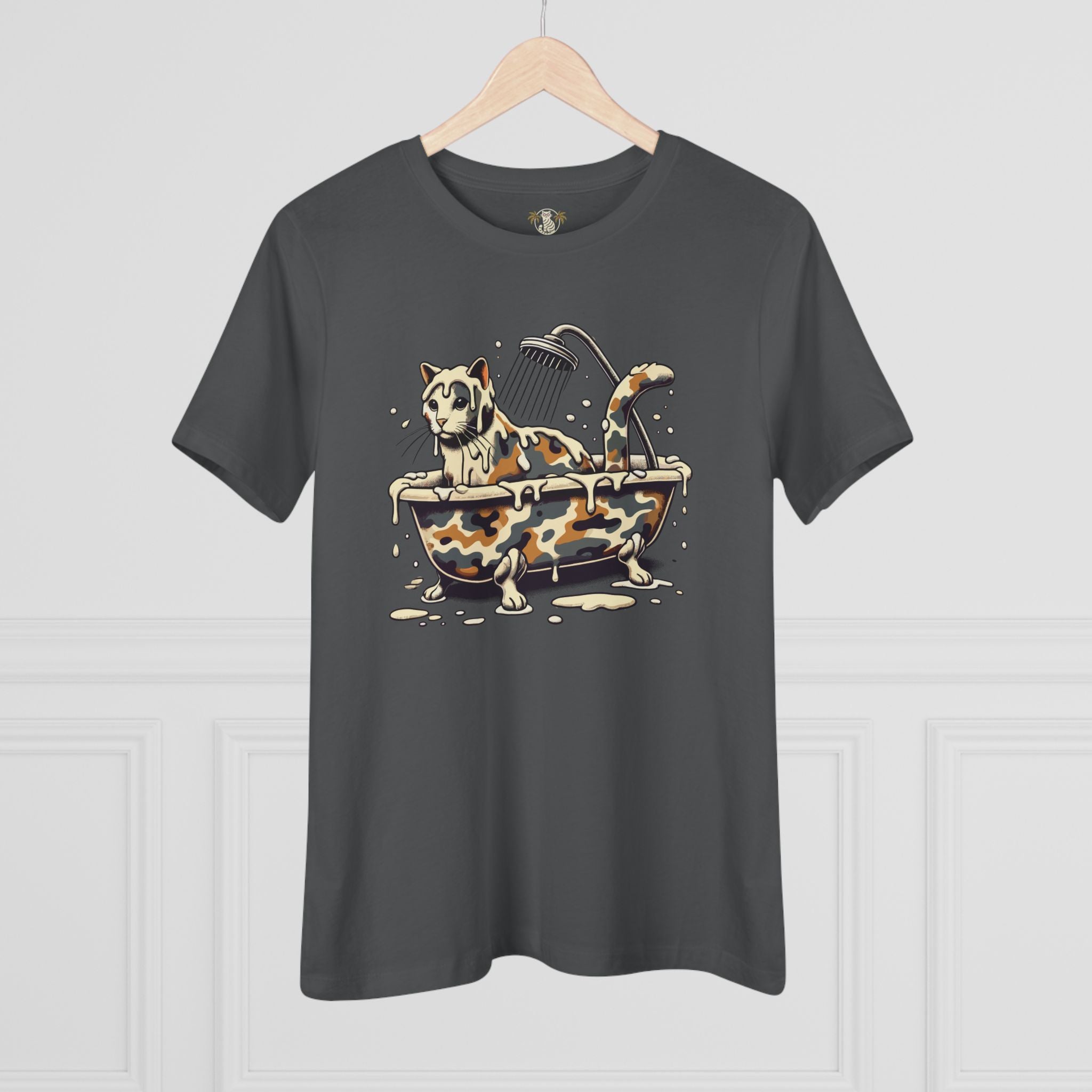 Asphalt gray tee things to get cat lovers hanging front view