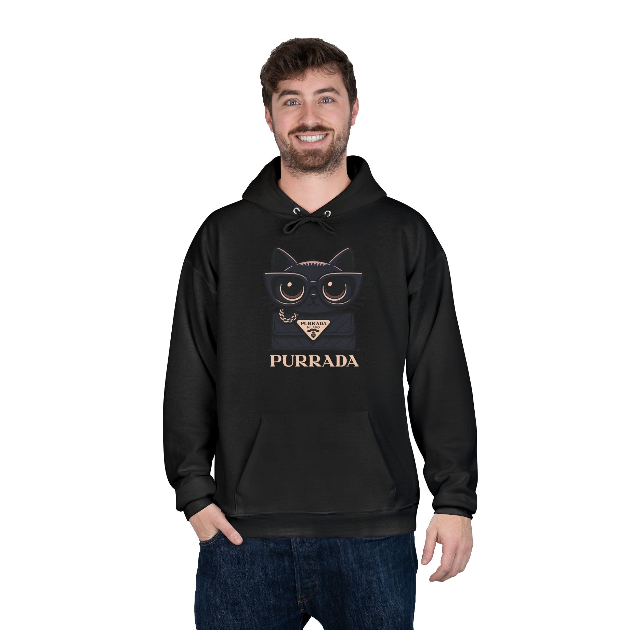 Purrada Noir Bag Cat Graphic Hoodie