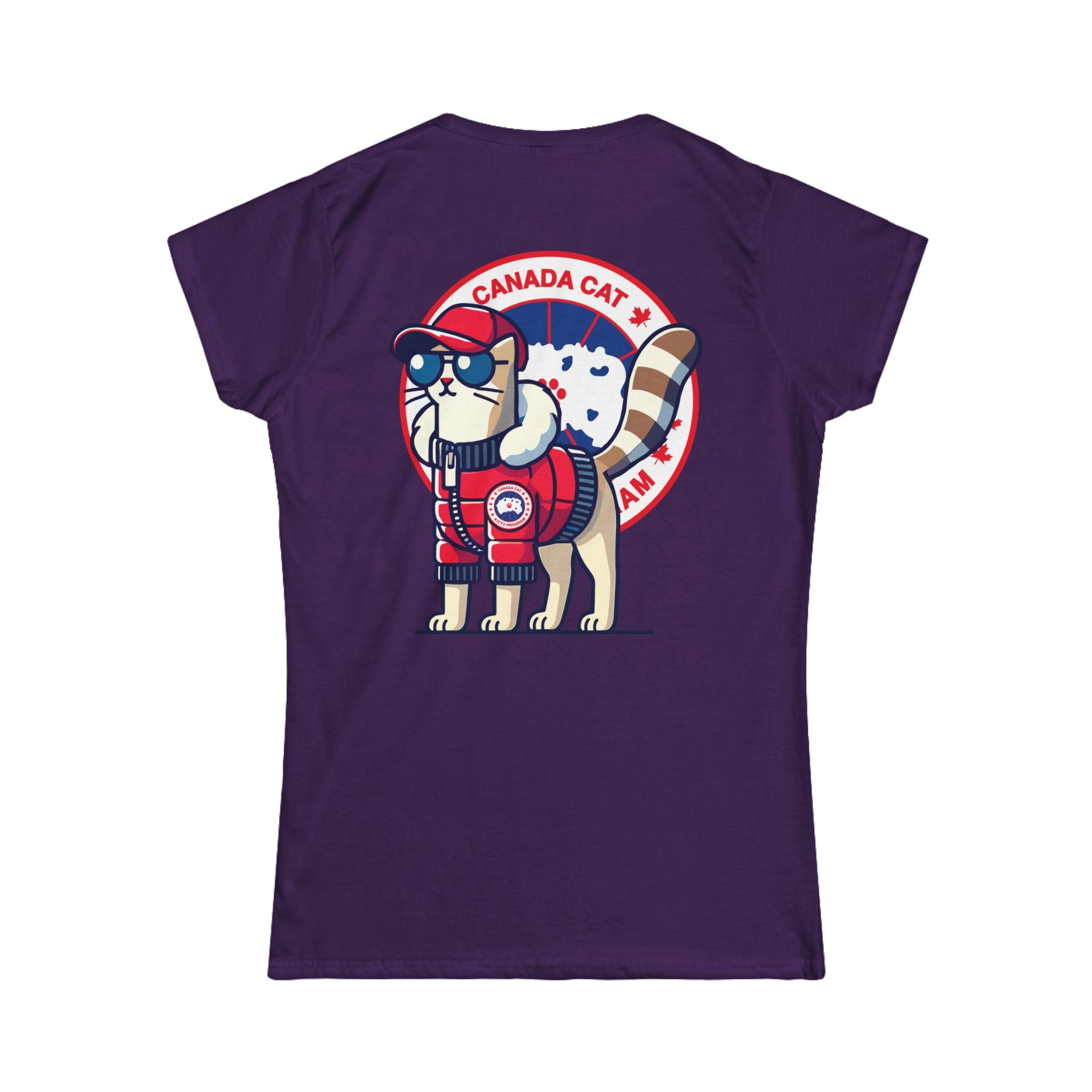Purple shirts for cat lovers back view