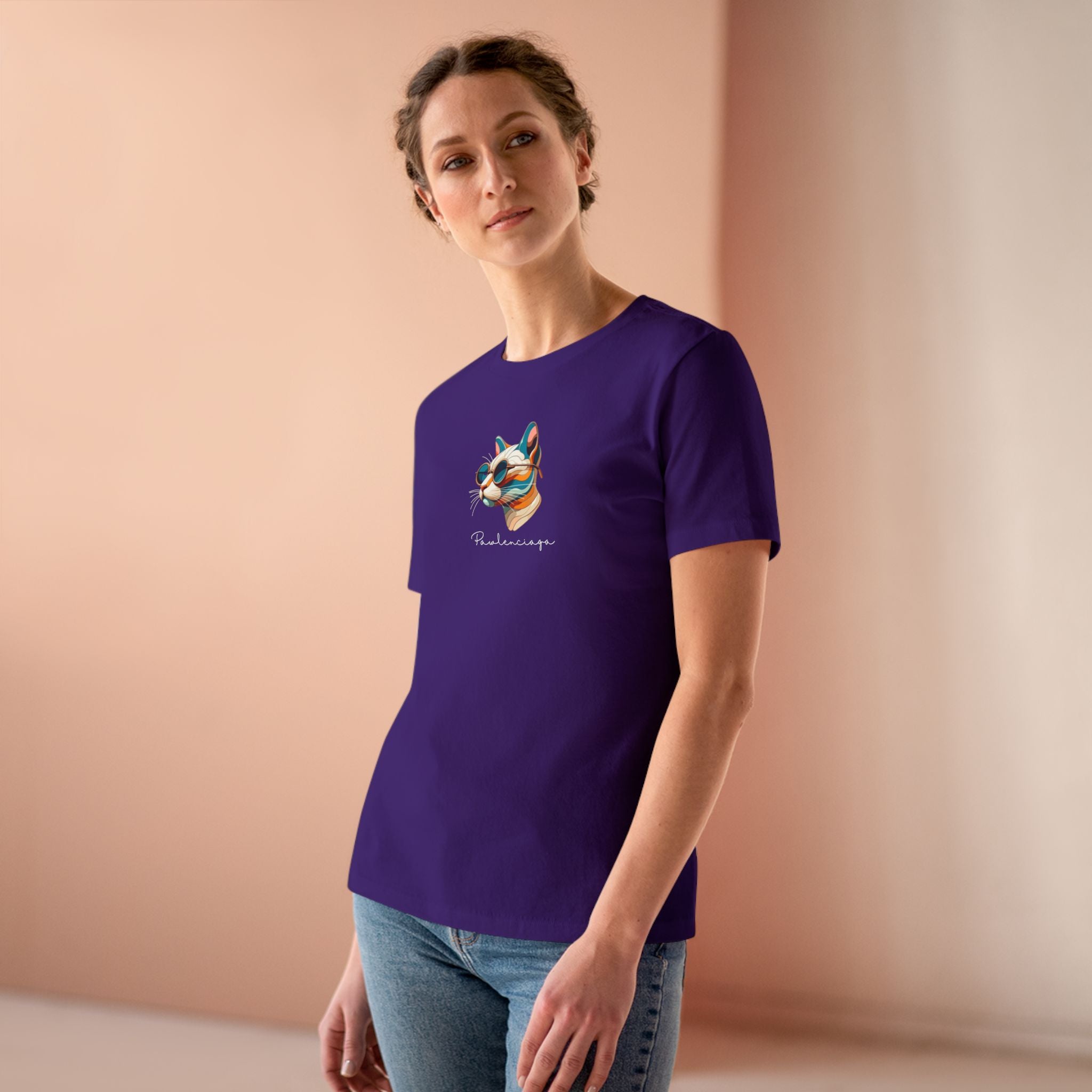 Pawlenciaga Chest Cat Graphic Icon Women's T Shirt