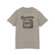 Spurreme Angry Fluffy Loaf Kitty Sketch Graphic Acid Washed T Shirt, cat themed clothing